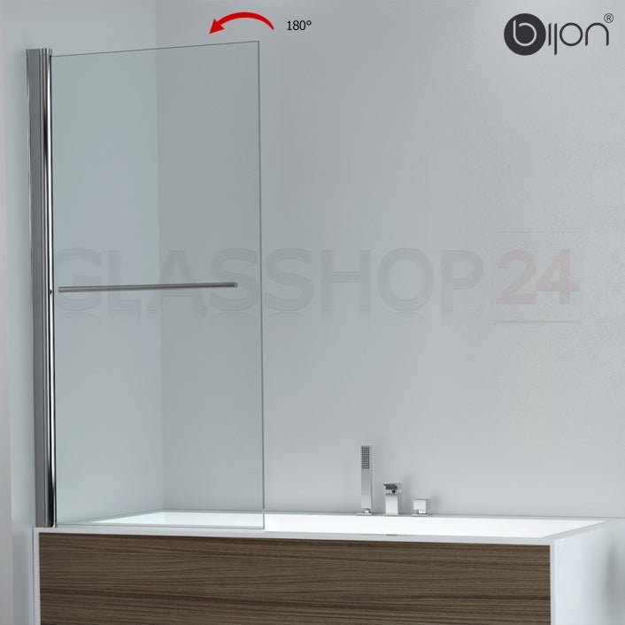 Duschwand für Badewanne - DuschwandKlarglas D1 80x140cm180°