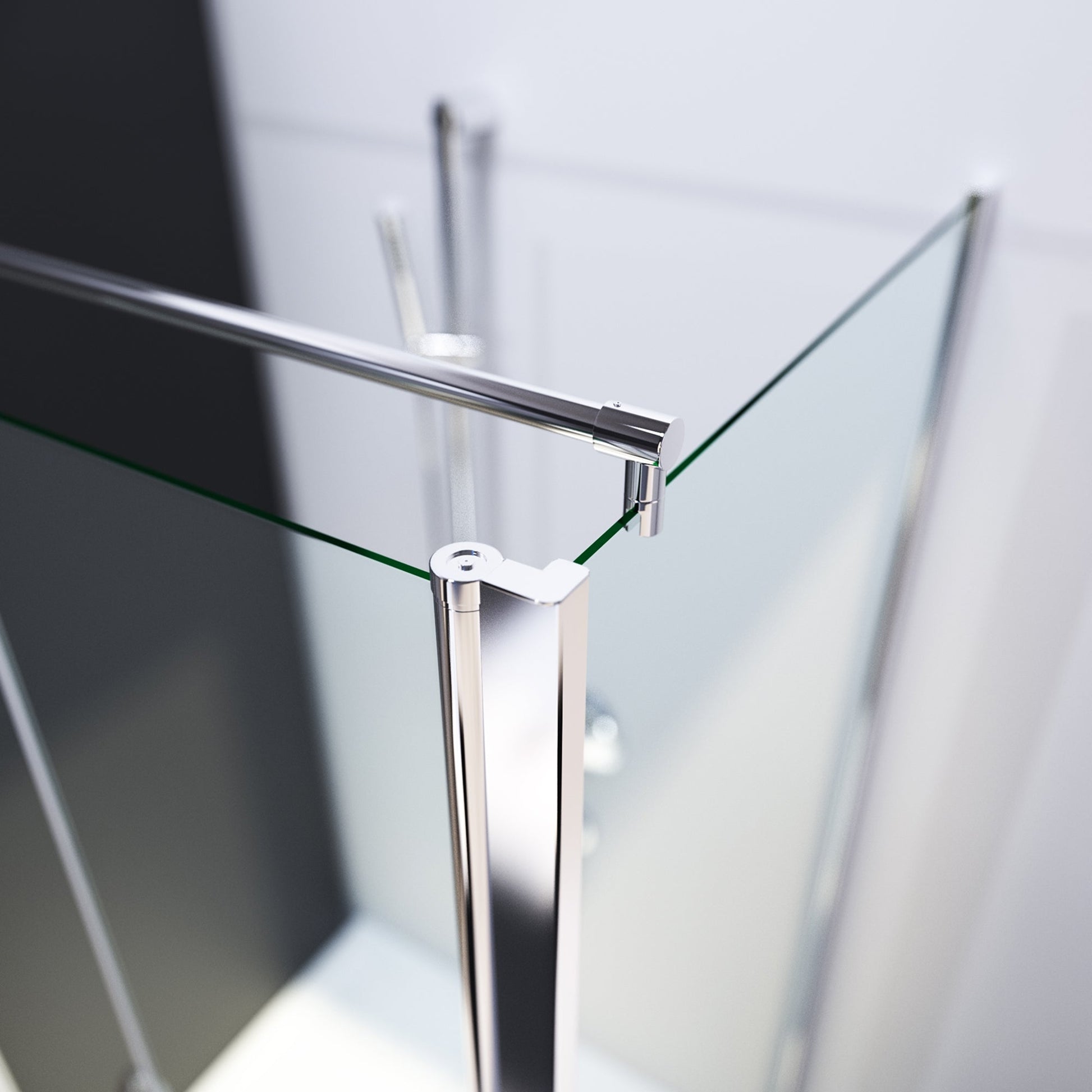 Eckdusche Duschkabine mit Pendeltür, 6mm ESG, Klarglas - Tür 100cm, Höhe: 180cm gekürzt - Eckdusche