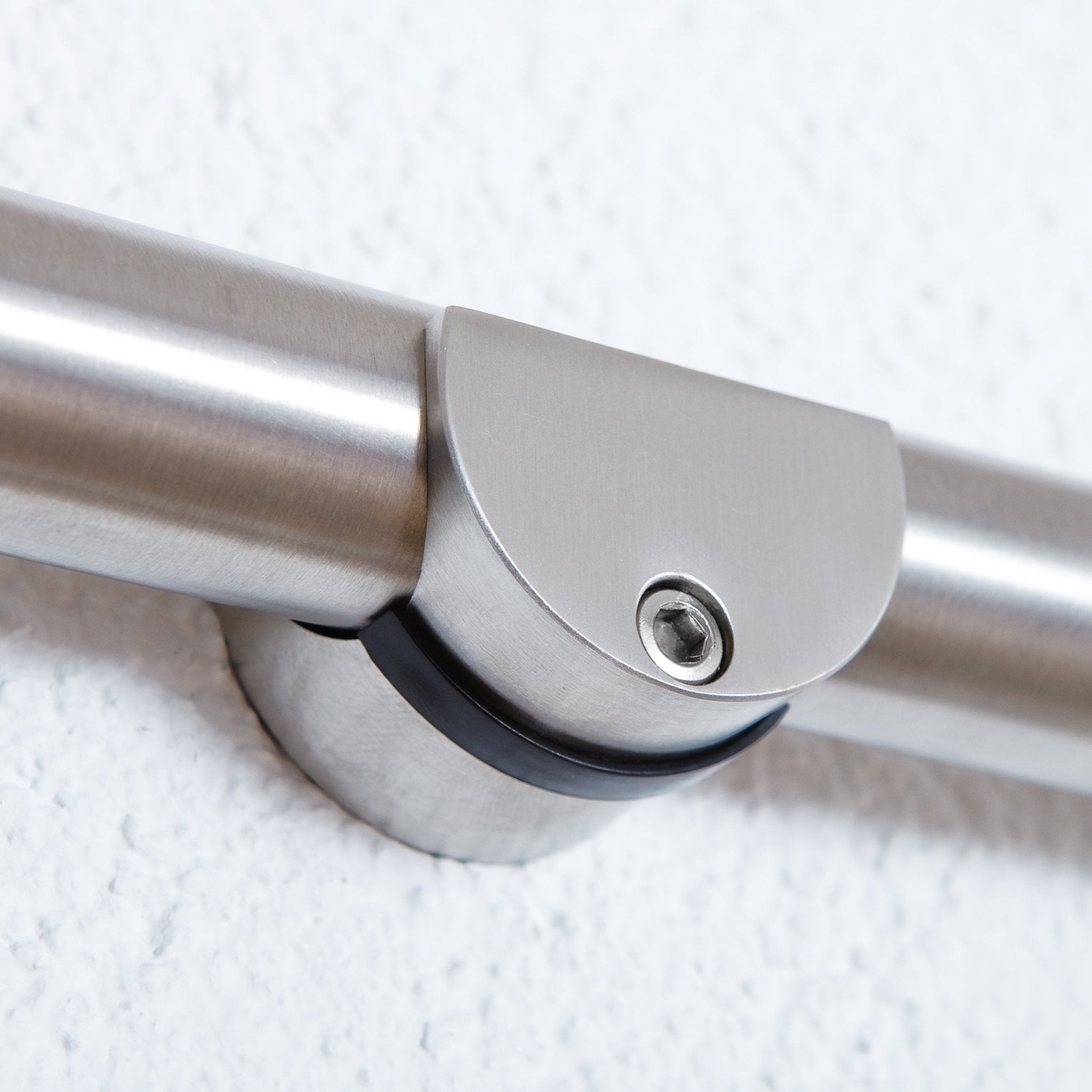 Glasschiebetür aus 8mm ESG Glas, Glastür Schiebetür mit Edelstahl Schiebetürsystem und 15mm Wandabstand - 