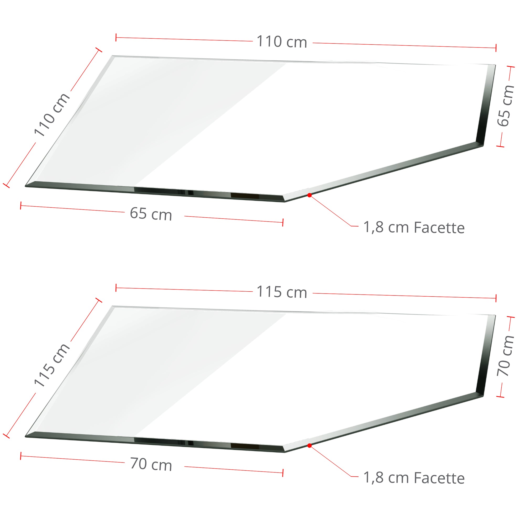 Glasbodenplatte für Kaminofen - Fünfeck - Kaminglas