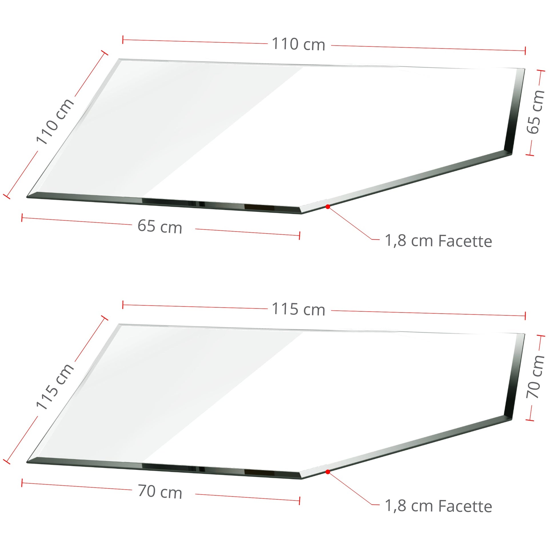 Glasbodenplatte für Kaminofen - Fünfeck - Kaminglas