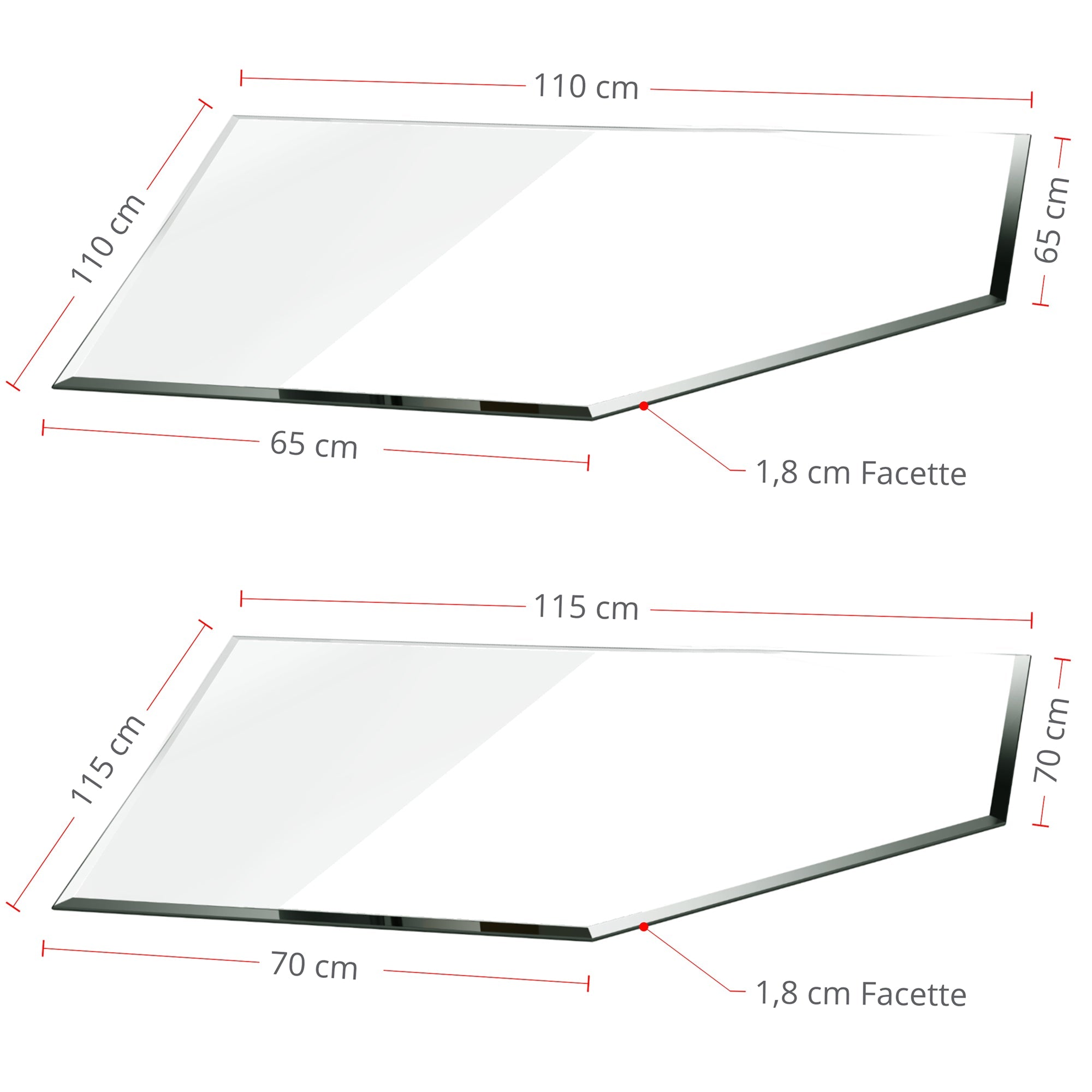 Glasbodenplatte für Kaminofen - Fünfeck - Kaminglas