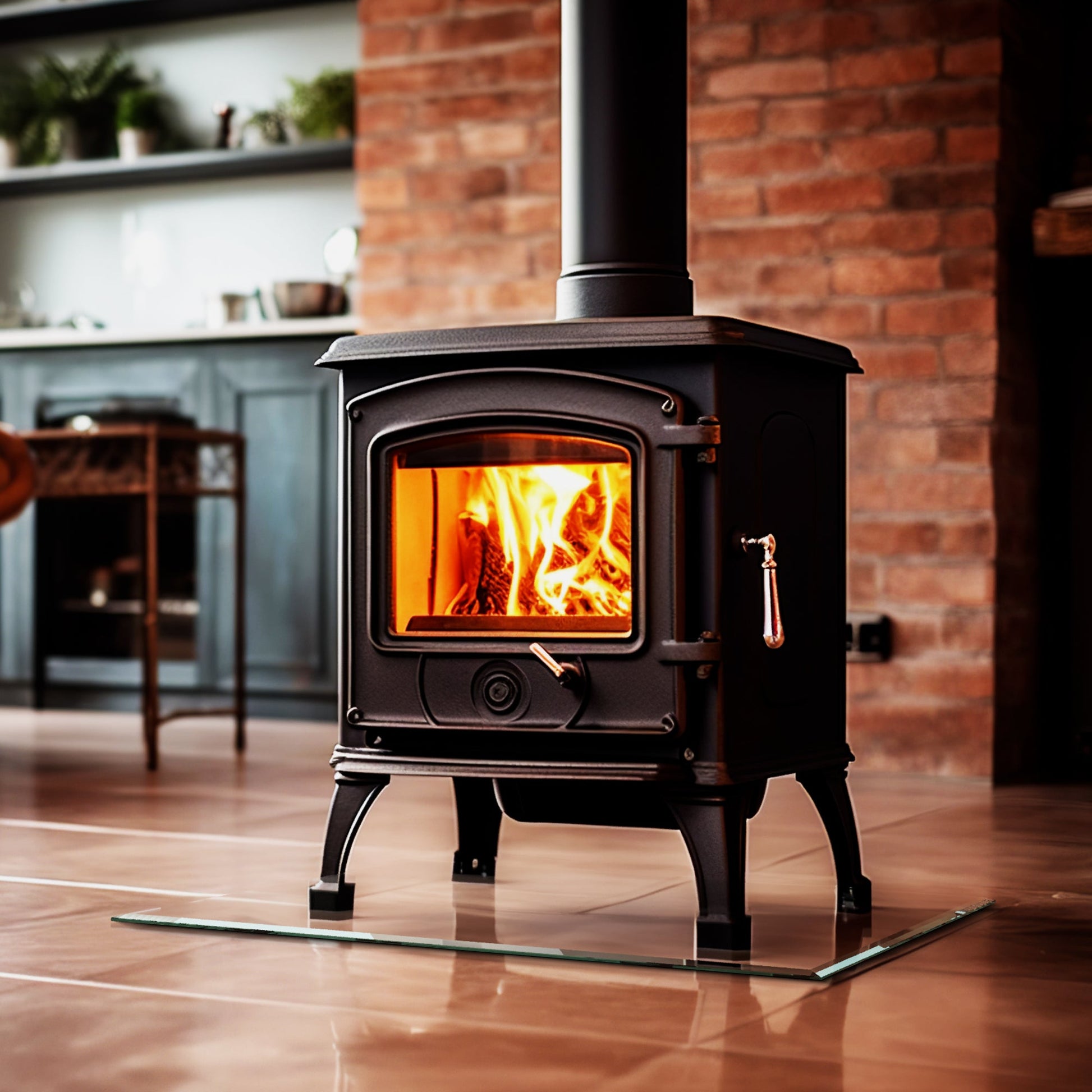 schutzblech kamin Glasplatte Kamin Rechteck