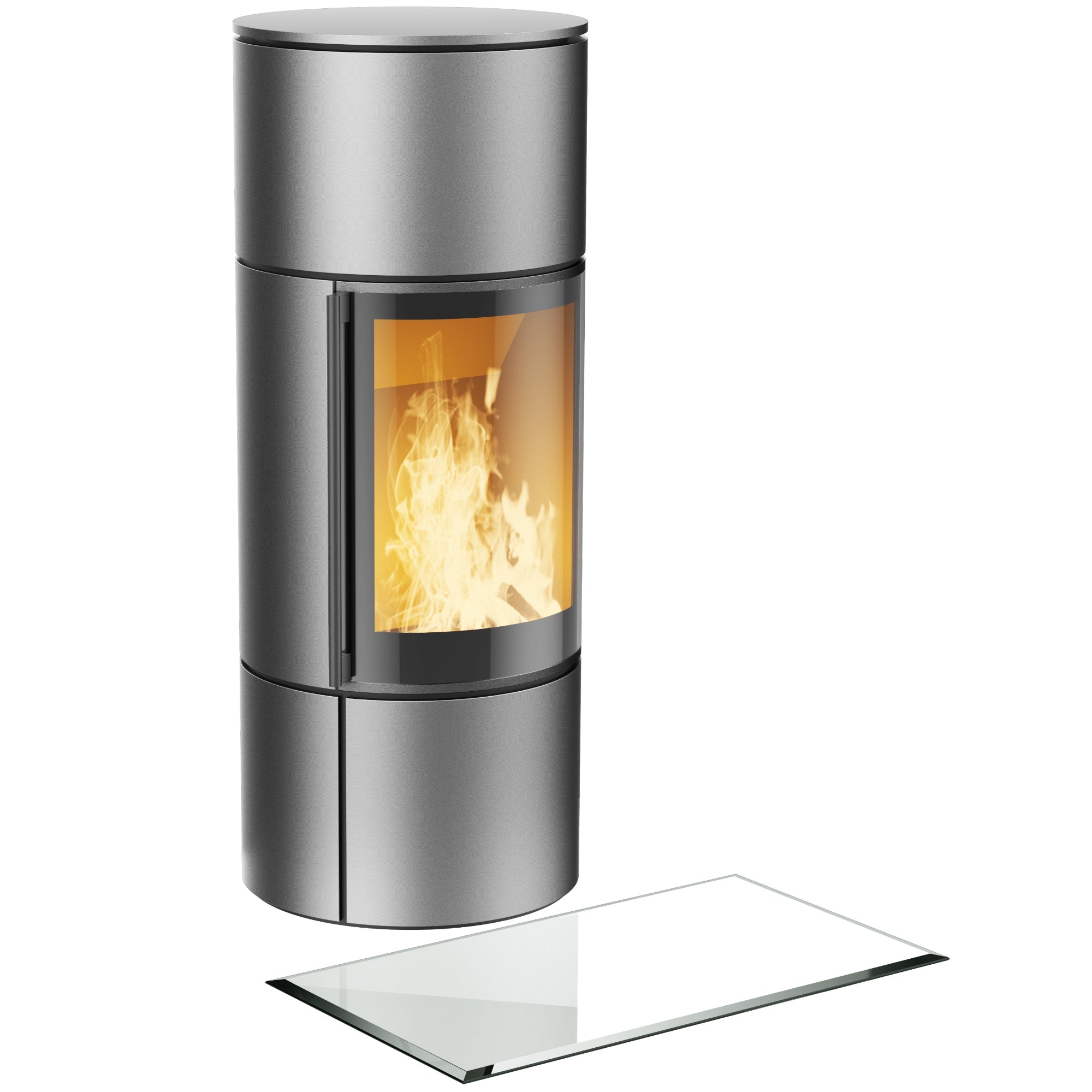 Glasbodenplatte für Kaminofen - Rechteck - Kaminglas30x50 cm | 6mmMit100x120