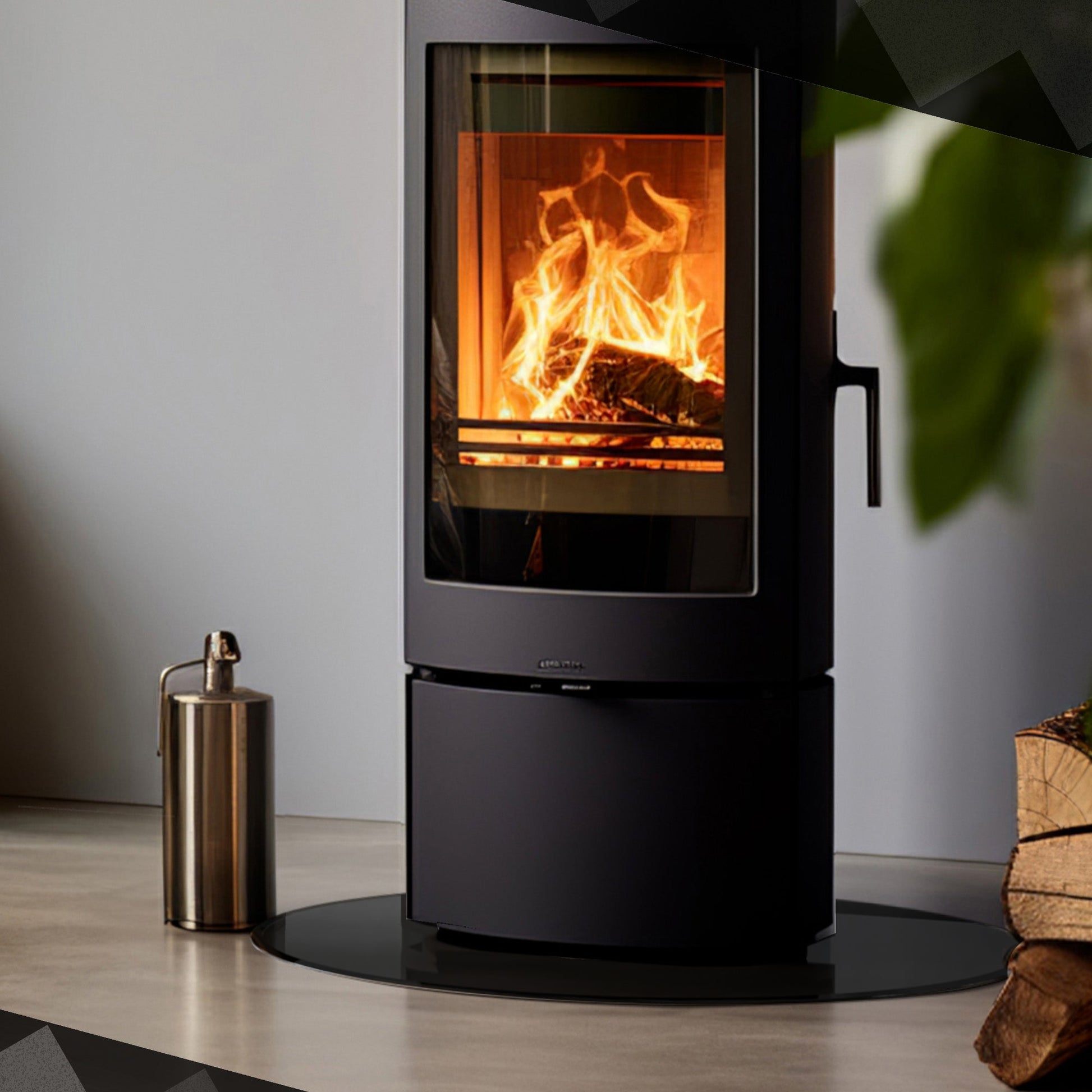 Glasbodenplatte für Kaminofen | schwarz - Kreis SchwarzØ 30 cm | 6mmMit30
