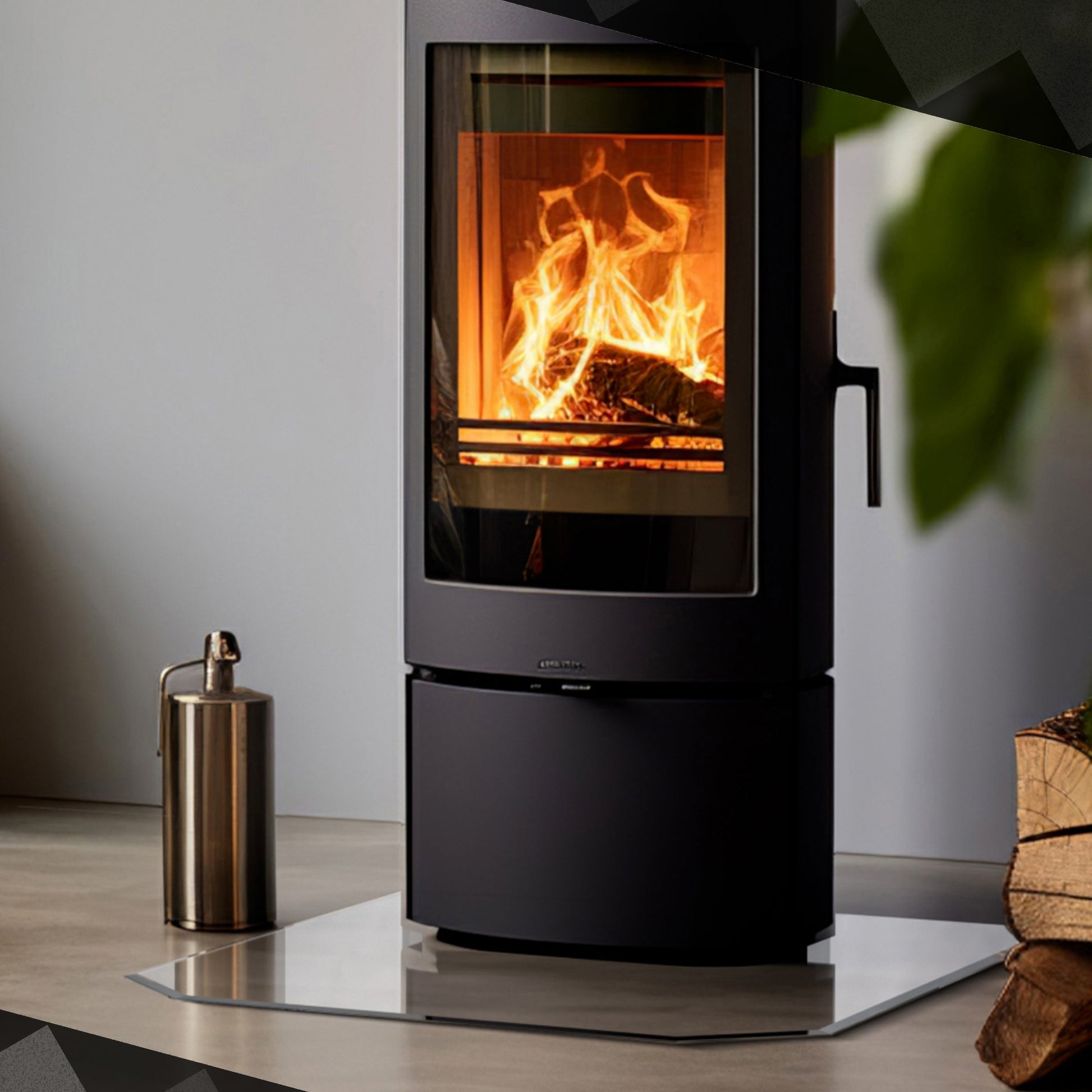 Glasbodenplatte für Kaminofen - Sechseck - Kaminglas