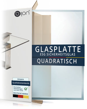 Glasplatte Tisch - QuadratTransparent