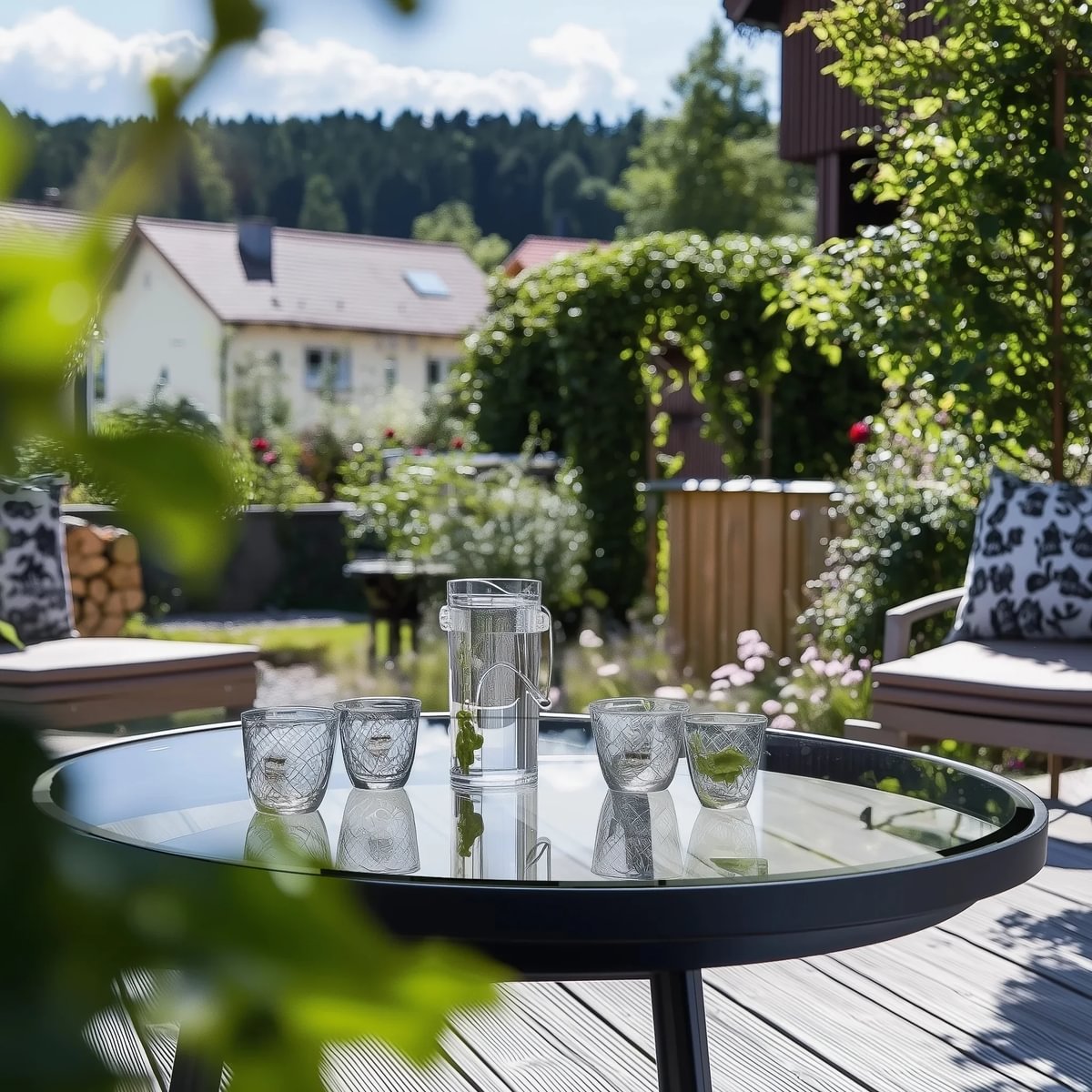 Glasplatte Tisch - Rechteck Schwarz - Tischplatte