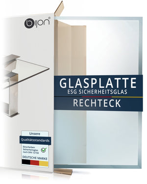 Glasplatte Tisch - RechteckTransparent
