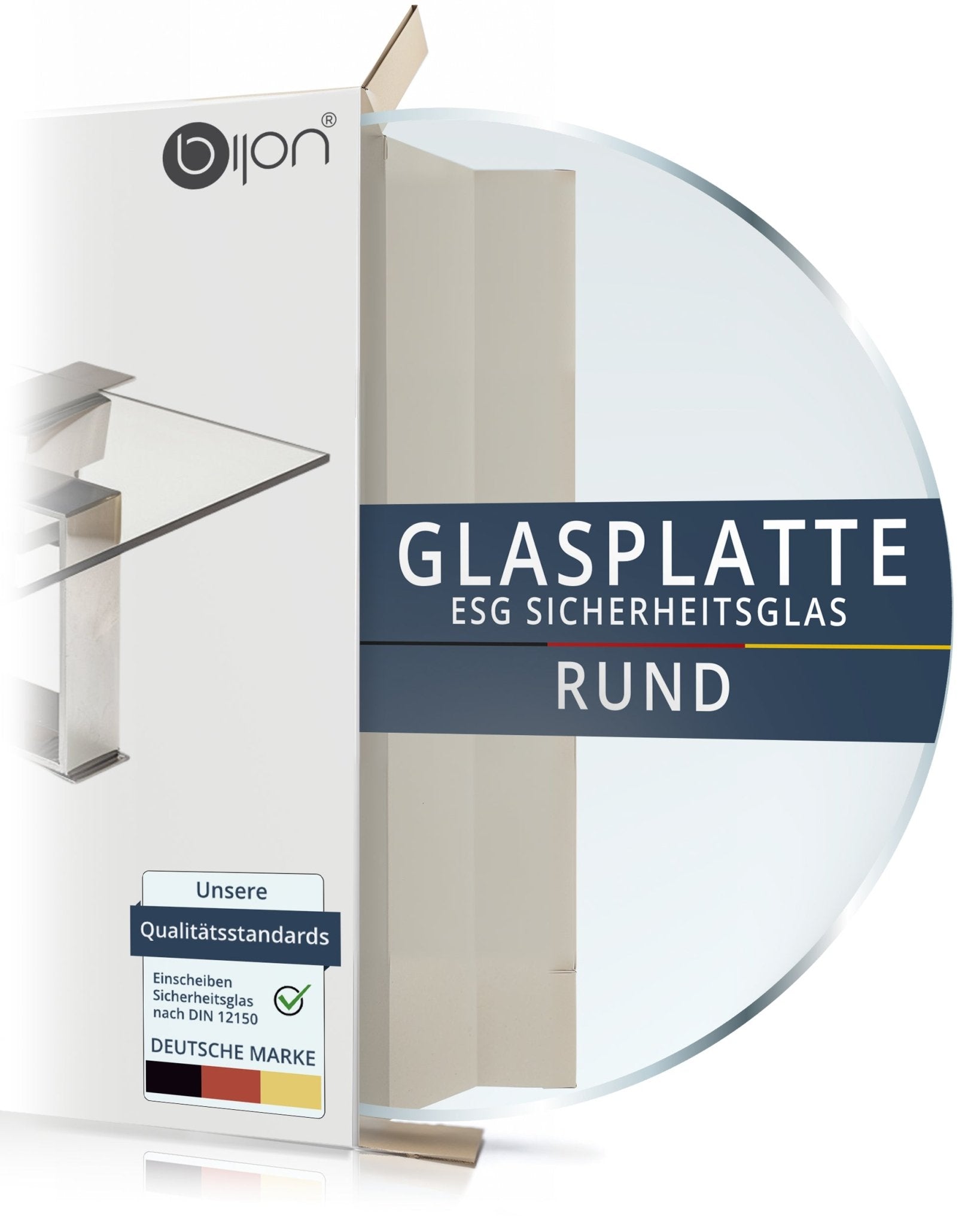 Glasplatte Tisch - RundTransparent
