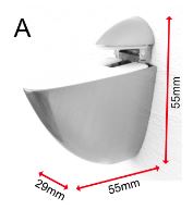 Glasregal Badezimmer Glasablage, Badregal 8mm Hartglas, AURA, Chrom Glanz, Klarglas - Glasregal