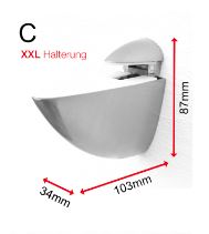 Glasregal Badezimmer Glasablage, Badregal 8mm Hartglas, CORA, Chrom Glanz, Satiniertes Glas - Glasregal