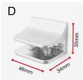 Glasregal Badezimmer Glasablage, Badregal 8mm Hartglas, DELLA, Edelstahl, Klarglas - Glasregal