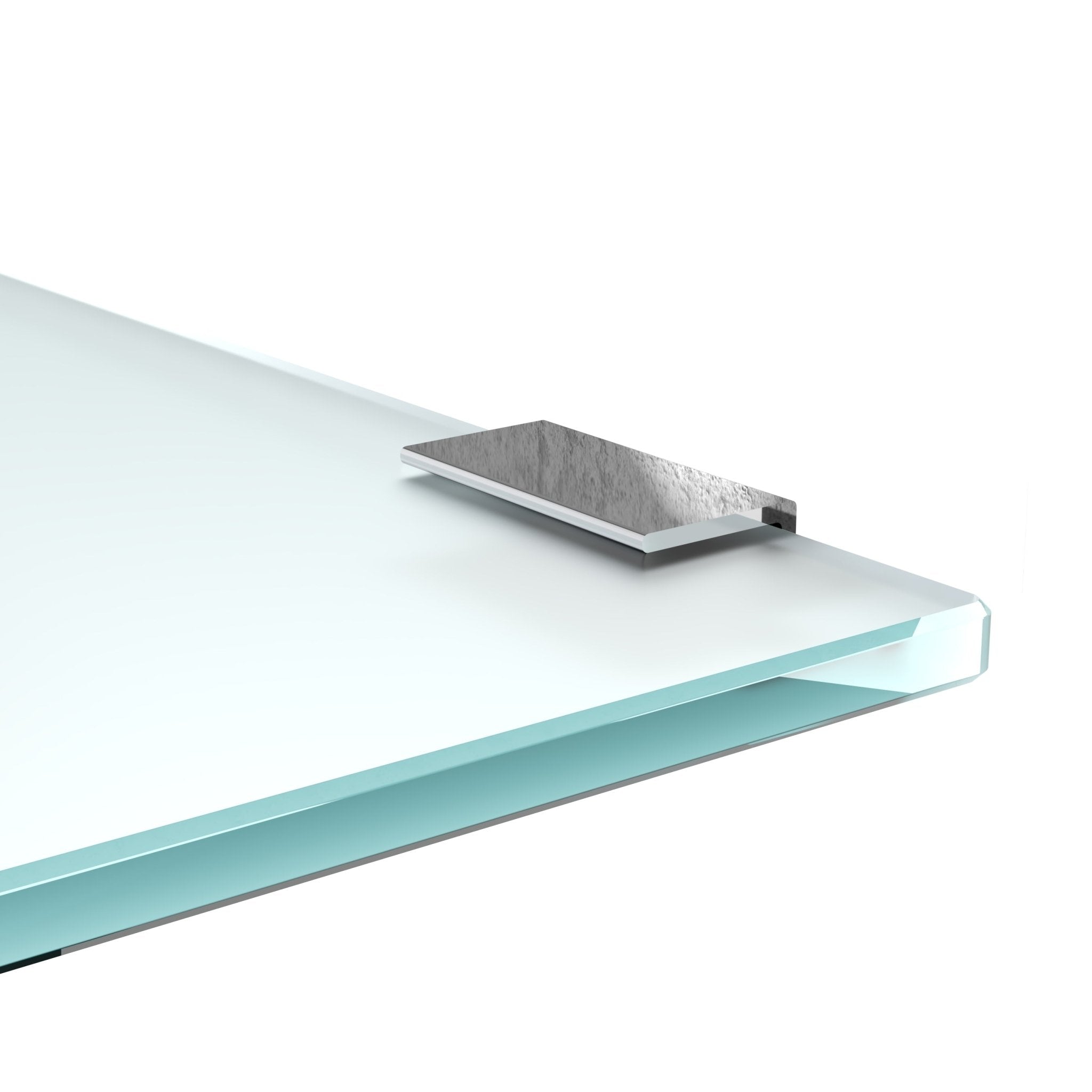 Glasregal Badezimmer Glasablage, Badregal 8mm Hartglas, FLAIR, Chrom Glanz, Satiniertes Glas - Glasregal