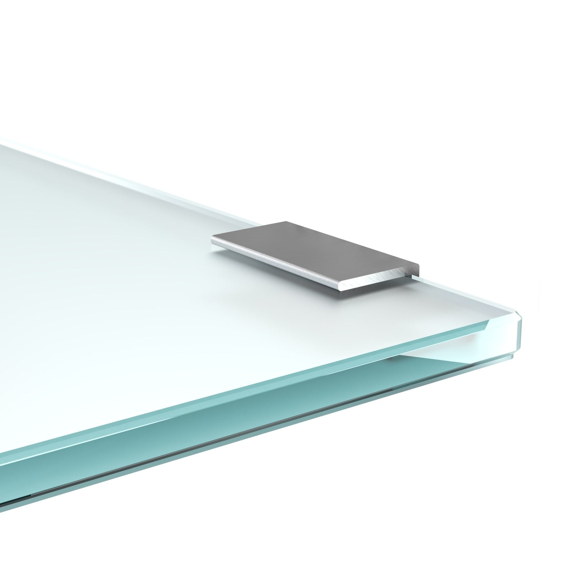 Glasregal Badezimmer Glasablage, Badregal 8mm Hartglas, FLAIR, Edelstahl Glanz, Satiniertes Glas - Glasregal