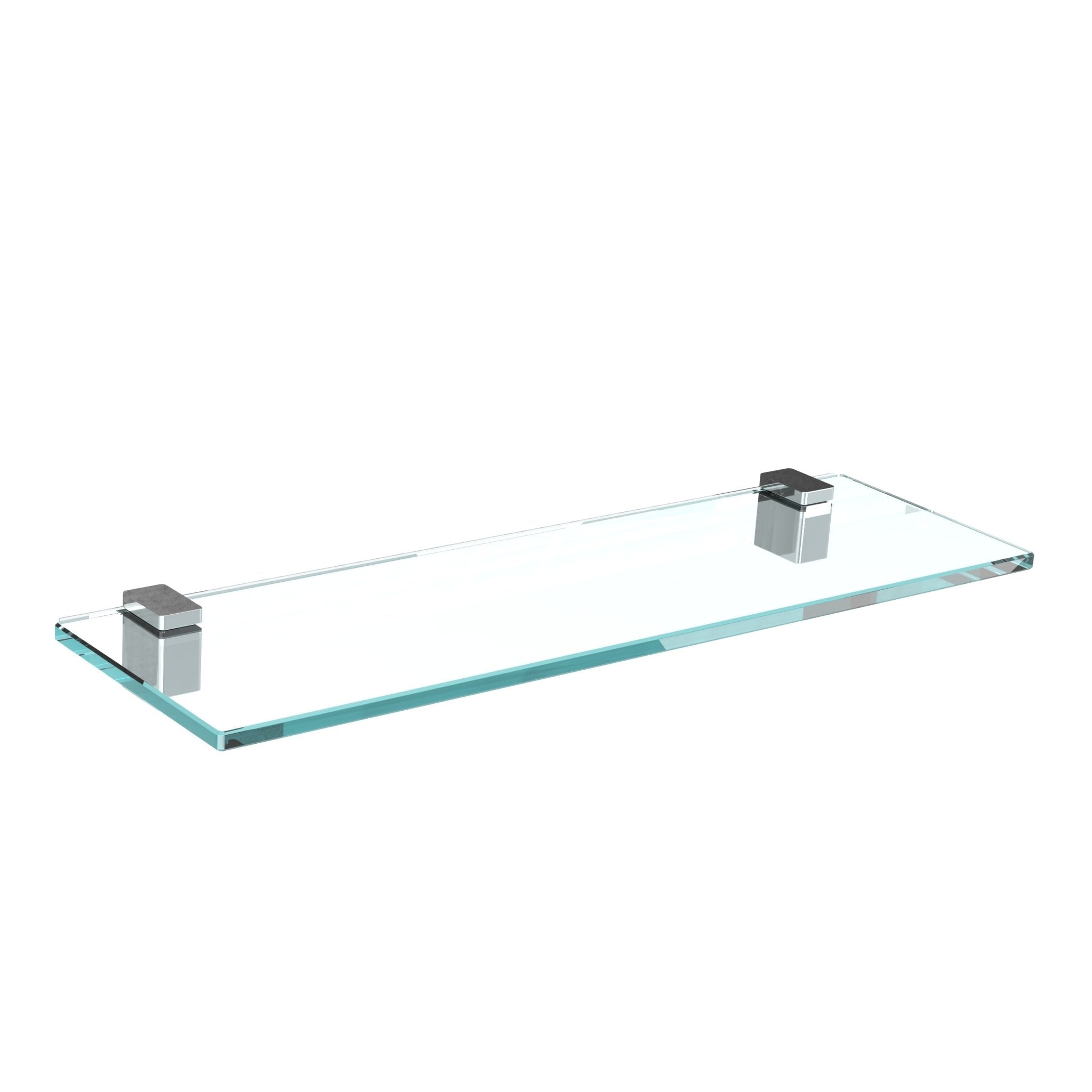 Glasregal Badezimmer Glasablage, Badregal 8mm Hartglas, HALIX, Chrom Glanz, Klarglas - Glasregal