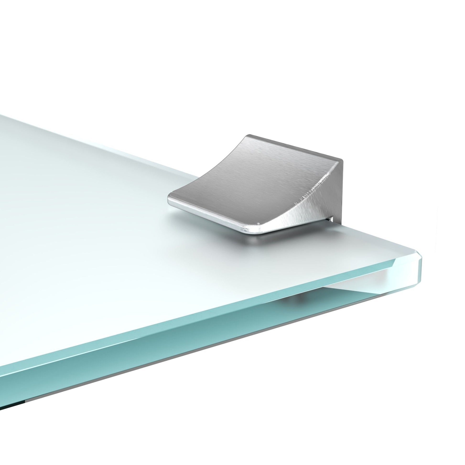 Glasregal DELLA, Edelstahl, Satiniertes Glas - Glasregal