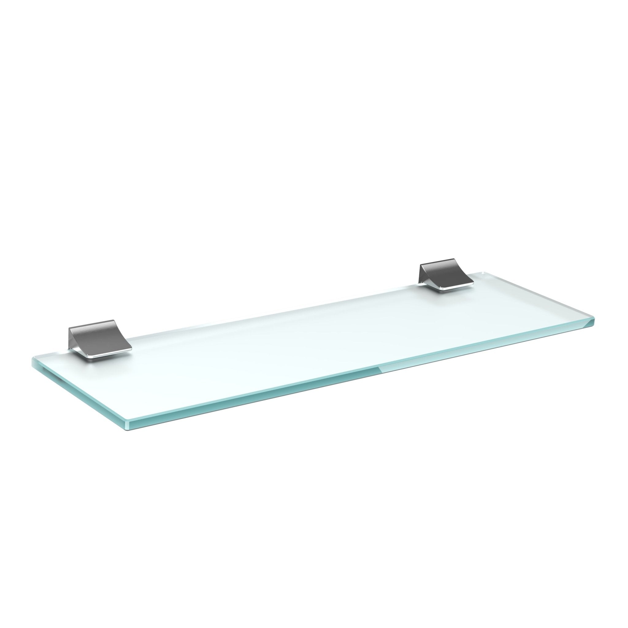 Glasregal Badezimmer Glasablage, Badregal 8mm Hartglas, DELLA, Edelstahl, Satiniertes Glas - Glasregal