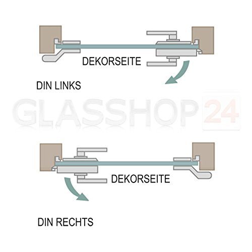 Glastür ohne Zarge, Studio, kratzfestes & starkes 8mm ESG Glas - 5 Streifen Sainiert T6 - Glastür