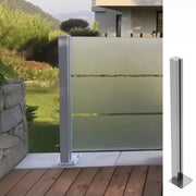 Glaszaun Edelstahl-Pfosten 125–195 cm, RAL 9006 Weißaluminium – Sichtschutz für Terrasse & Garten