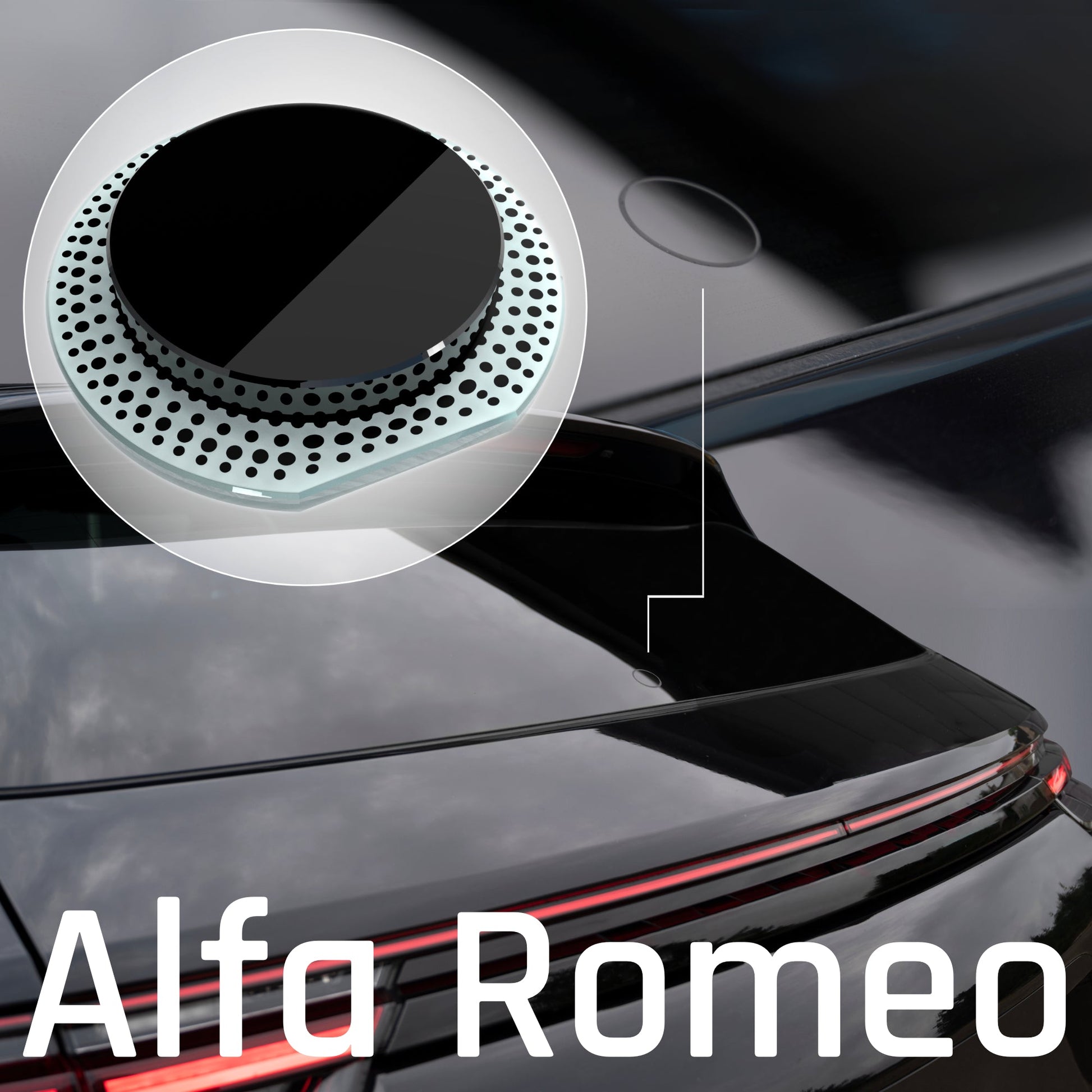 Heckwischer Echtglas Stopfen | Alfa Romeo - Heckwischerabdeckung Stopfen Heckscheibe clean Heckscheibenwischer gecleant