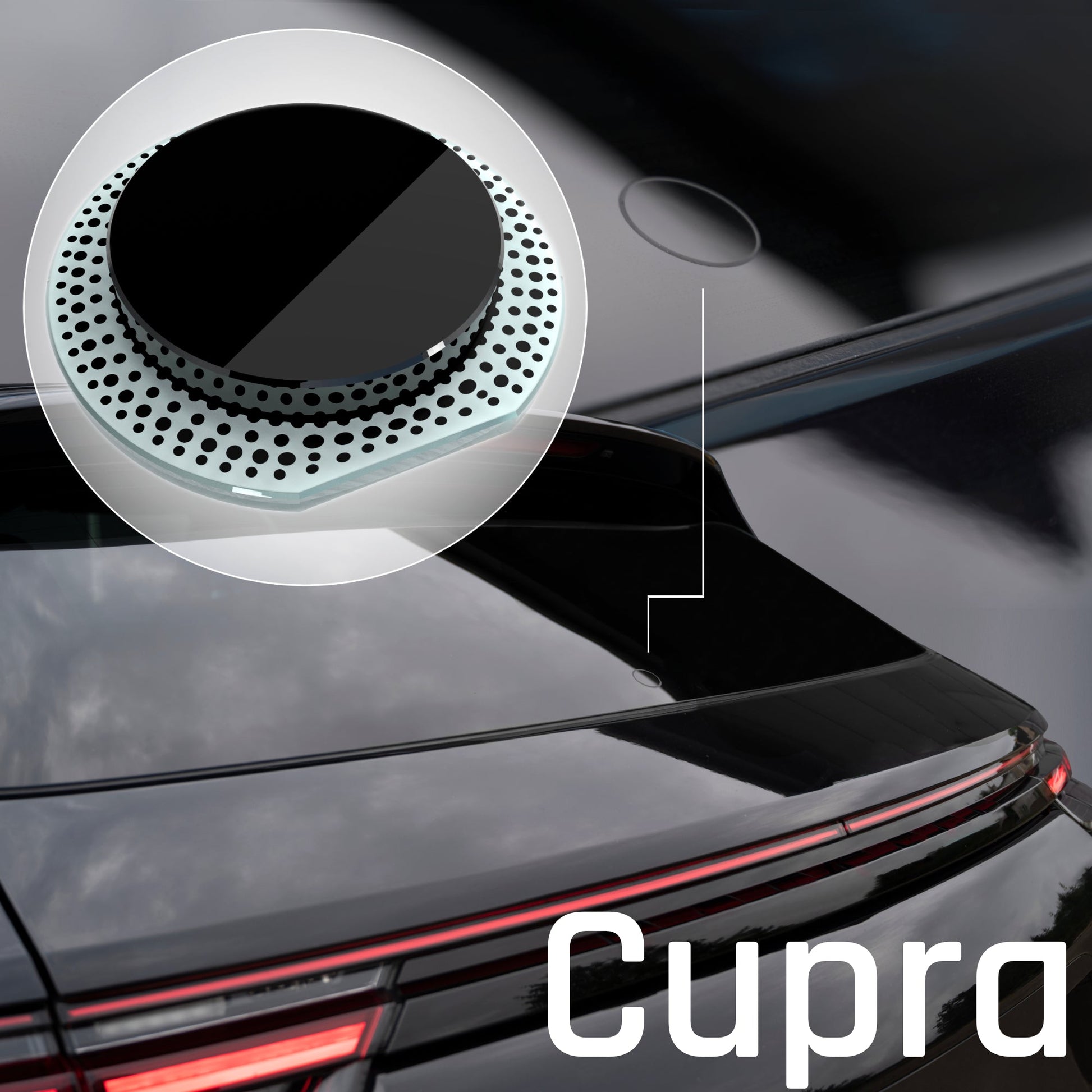 Heckwischer Echtglas Stopfen | Cupra - Heckwischerabdeckung Stopfen Heckscheibe clean Heckscheibenwischer gecleant