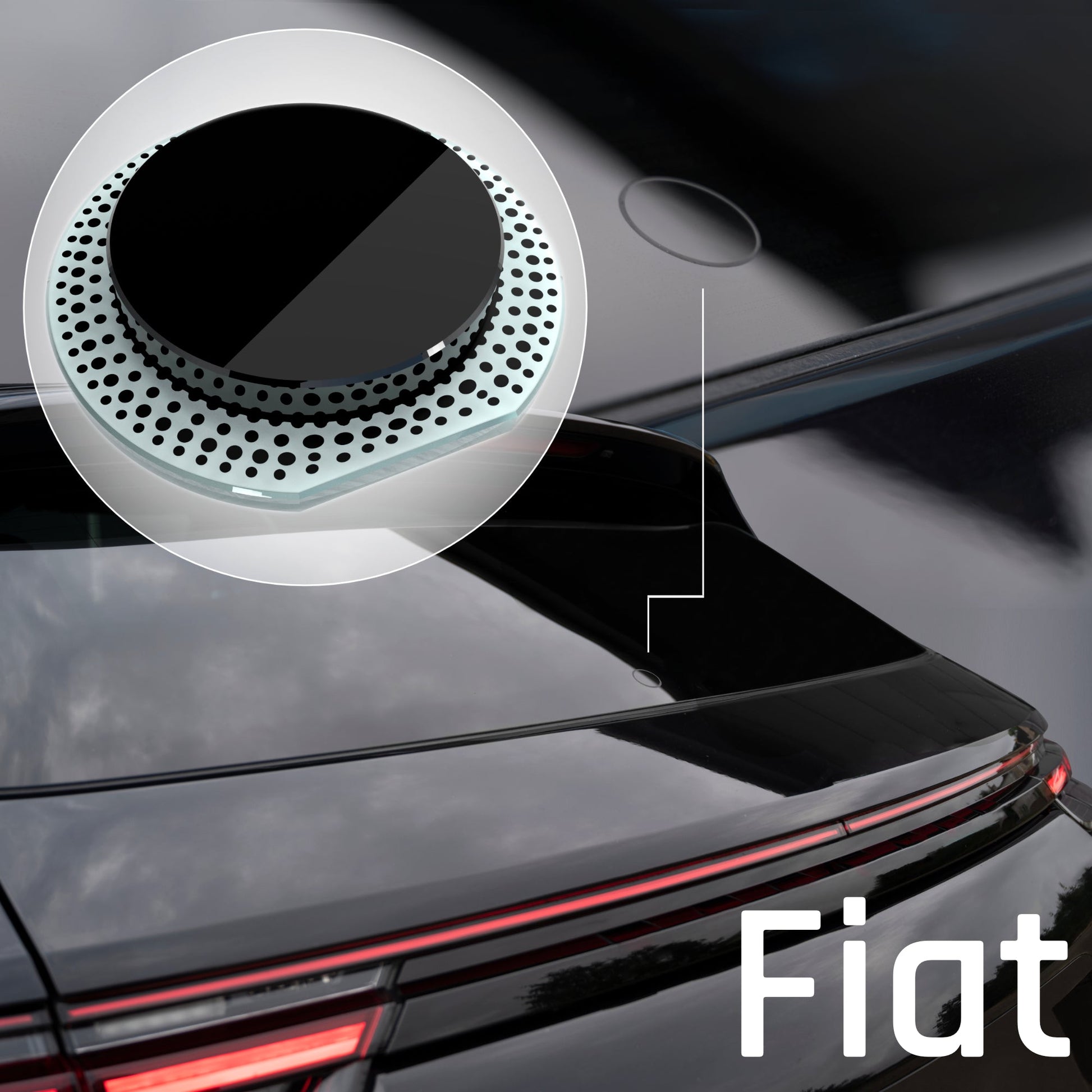 Heckwischer Echtglas Stopfen | Fiat - Heckwischerabdeckung Stopfen Heckscheibe clean Heckscheibenwischer gecleant