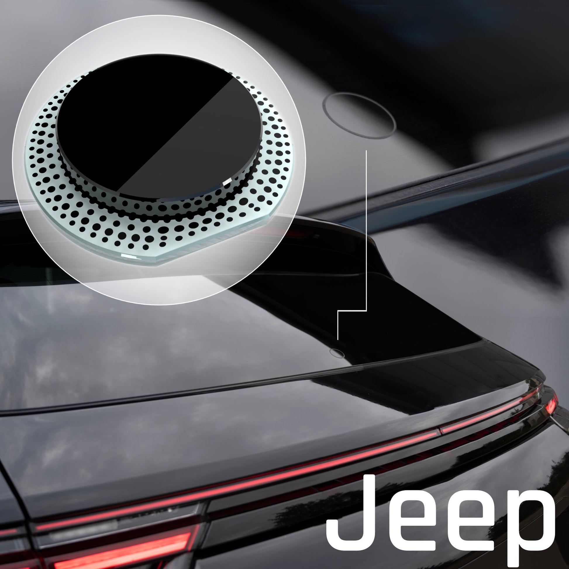 Heckwischer Echtglas Stopfen | Jeep - Heckwischerabdeckung Stopfen Heckscheibe clean Heckscheibenwischer gecleant