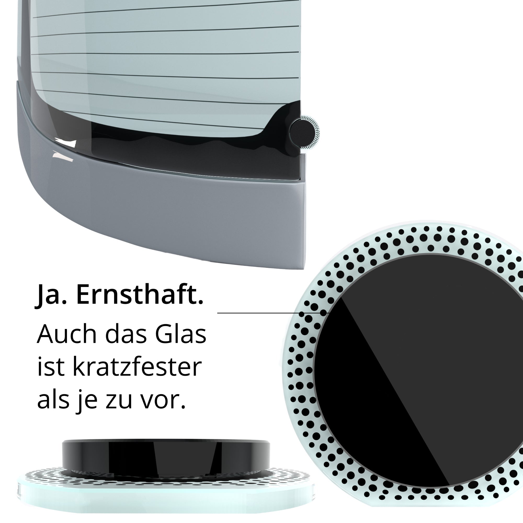 Heckwischer Echtglas Stopfen | + Maße wählbar - Heckwischerabdeckung Stopfen Heckscheibe clean Heckscheibenwischer gecleant