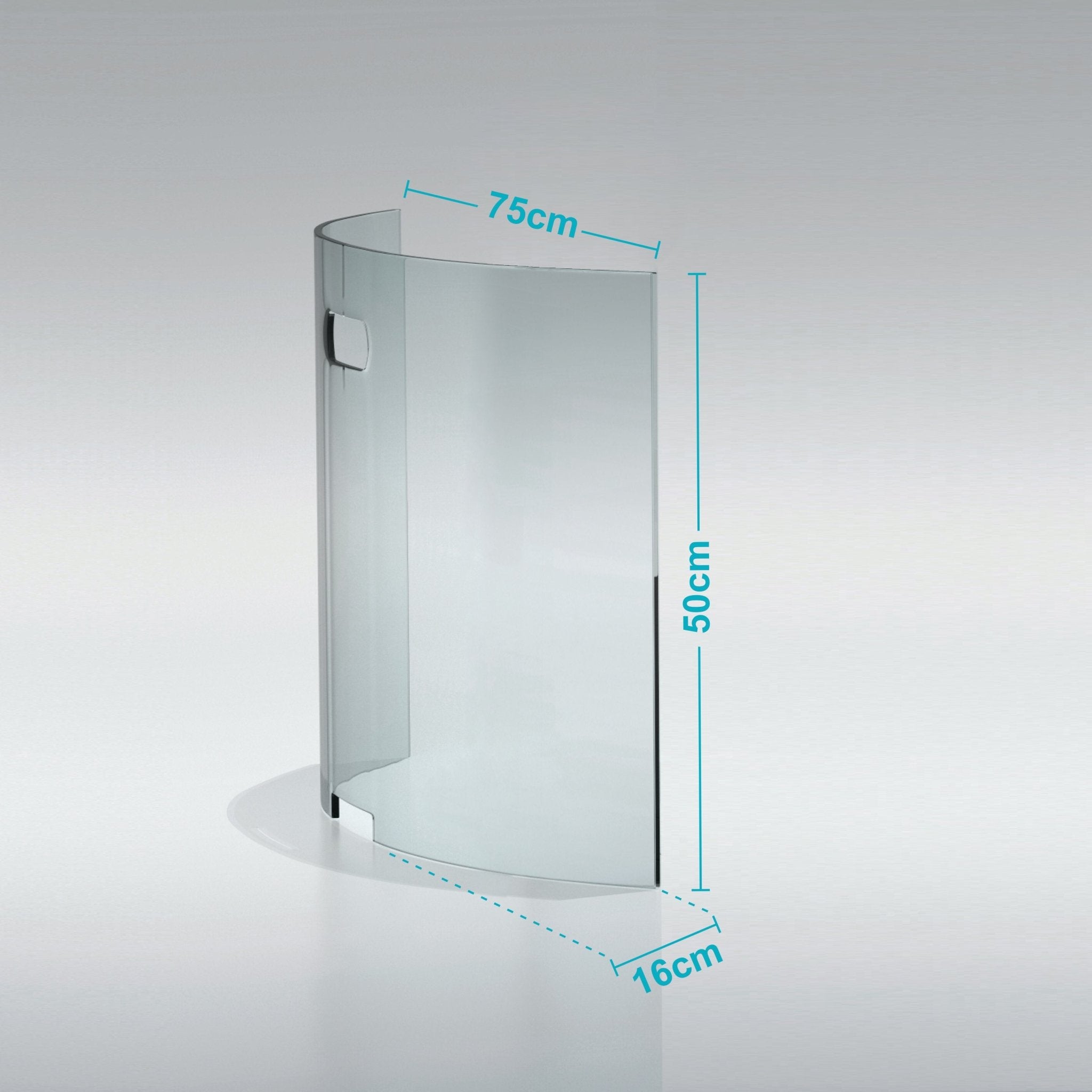 Kaminschutzgitter aus Spezial - Sicherheitsglas, Hitzeschutz Funkenschuztgitter aus echtem ESG - Glas - Gebogen - Funkenschutz