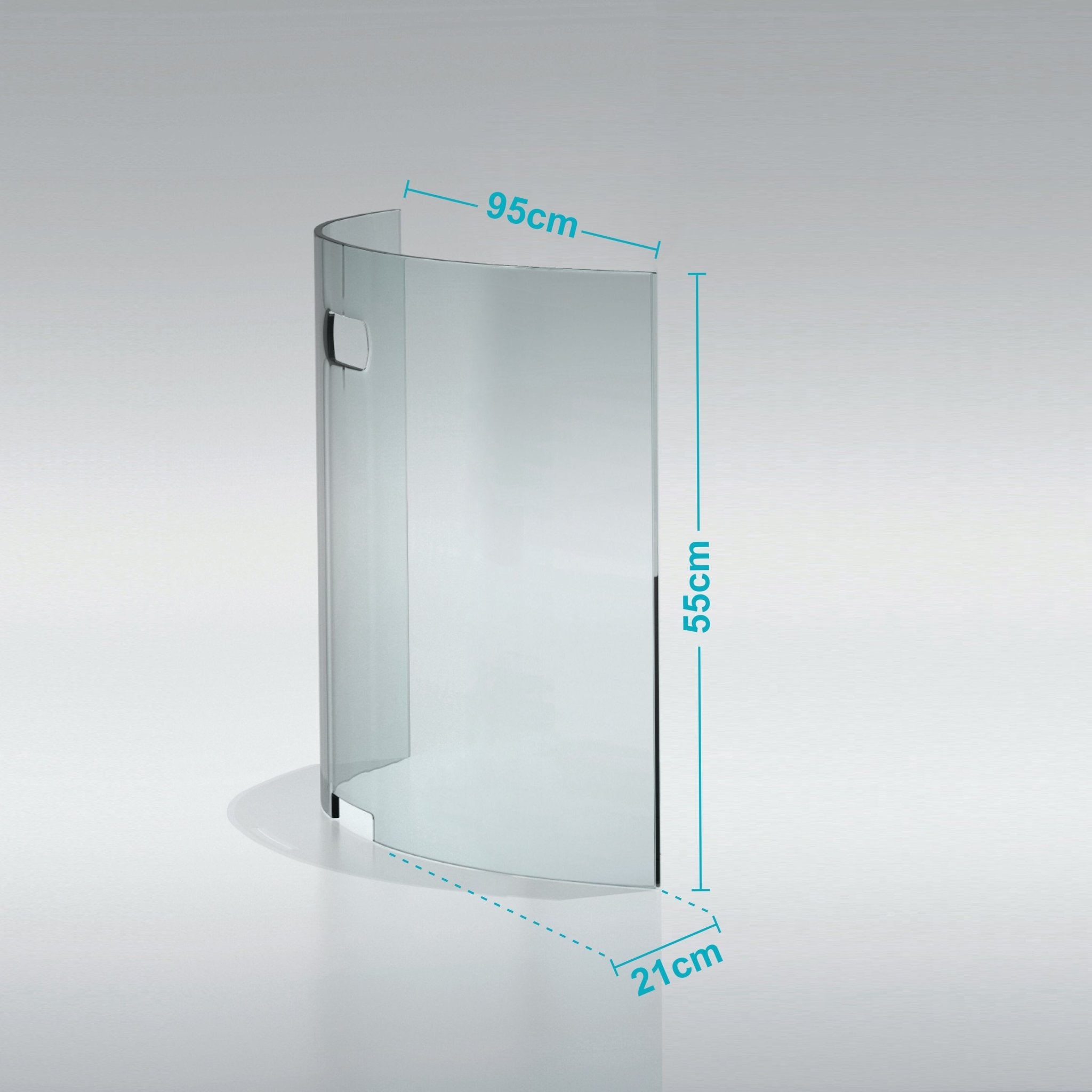 Kaminschutzgitter aus Spezial - Sicherheitsglas, Hitzeschutz Funkenschuztgitter aus echtem ESG - Glas - Gebogen - Funkenschutz