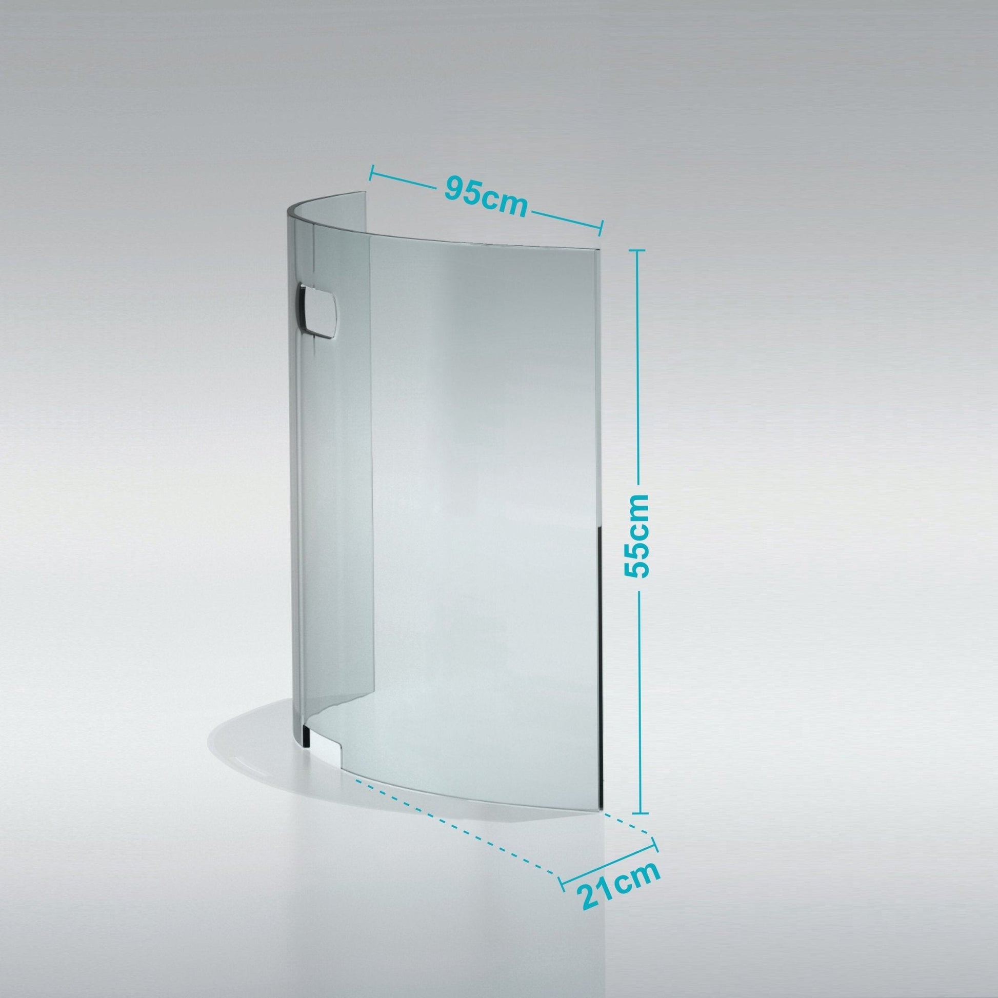 Kaminschutzgitter aus Spezial - Sicherheitsglas, Hitzeschutz Funkenschuztgitter aus echtem ESG - Glas - Gebogen - Funkenschutz