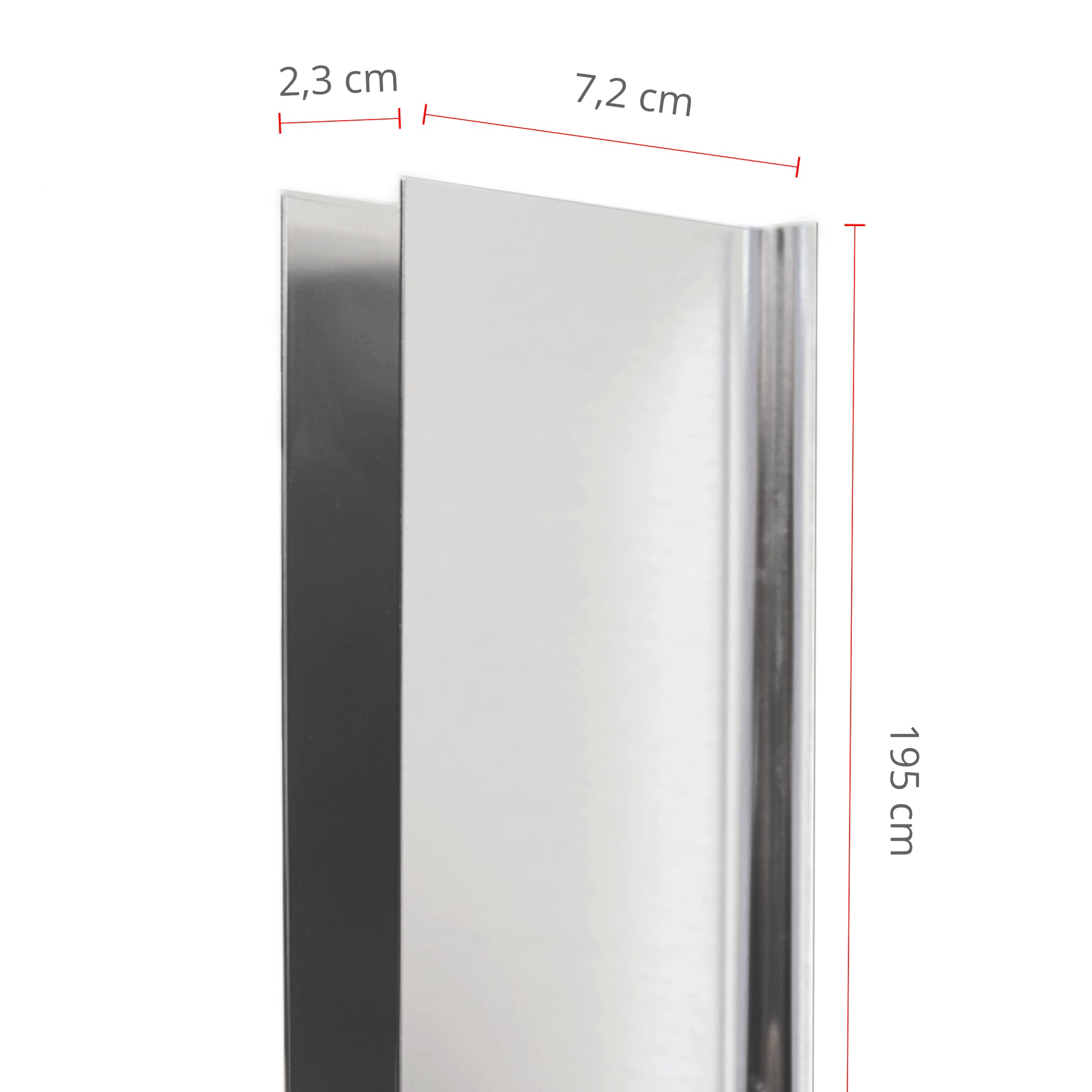 Kompatibles Wandprofil | 7,2 cm Tiefe | Extra Verstellbereich +3 cm - 