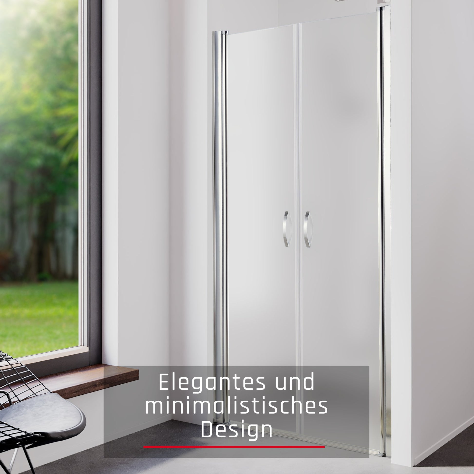 Duschtür Nische mit Pendeltür, Duschkabine Nischentür Dusche - Satiniertes Glas - Nischendusche