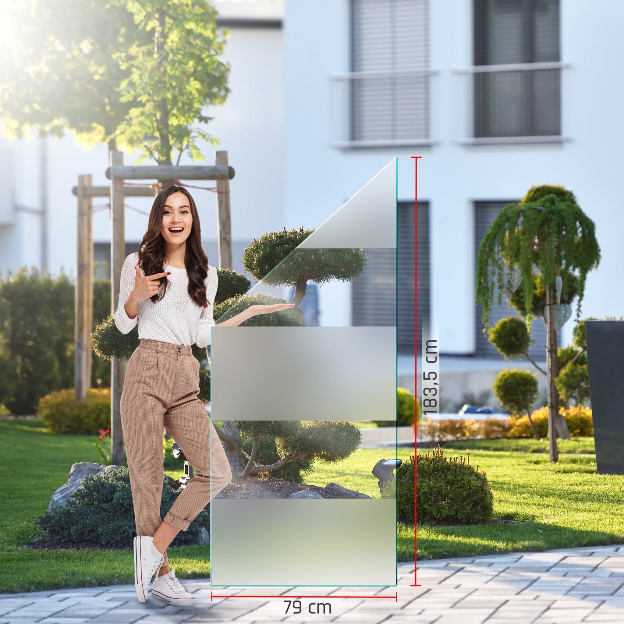 Sichtschutz Glas - Windschutz - Glaszaun Streifen PG10 - Glaszaun - Streifen