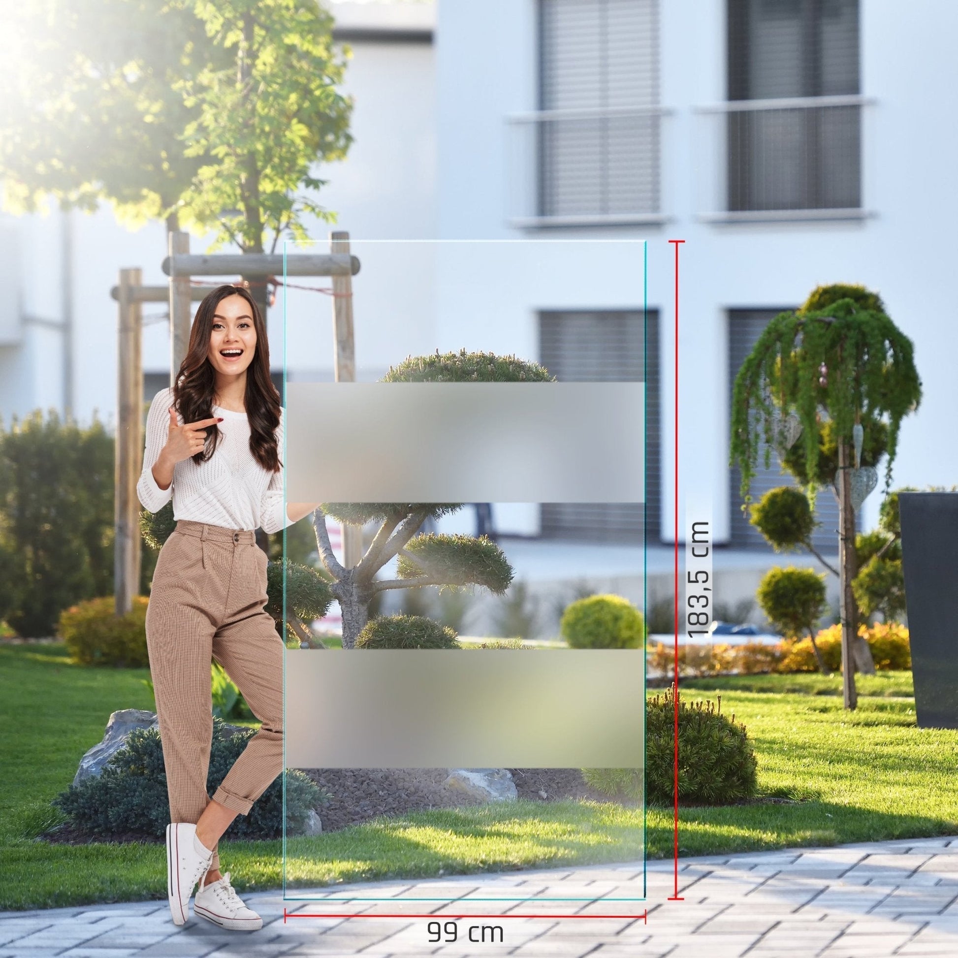 Sichtschutz Glas - Windschutz - Glaszaun Streifen PG11 - Glaszaun - Streifen