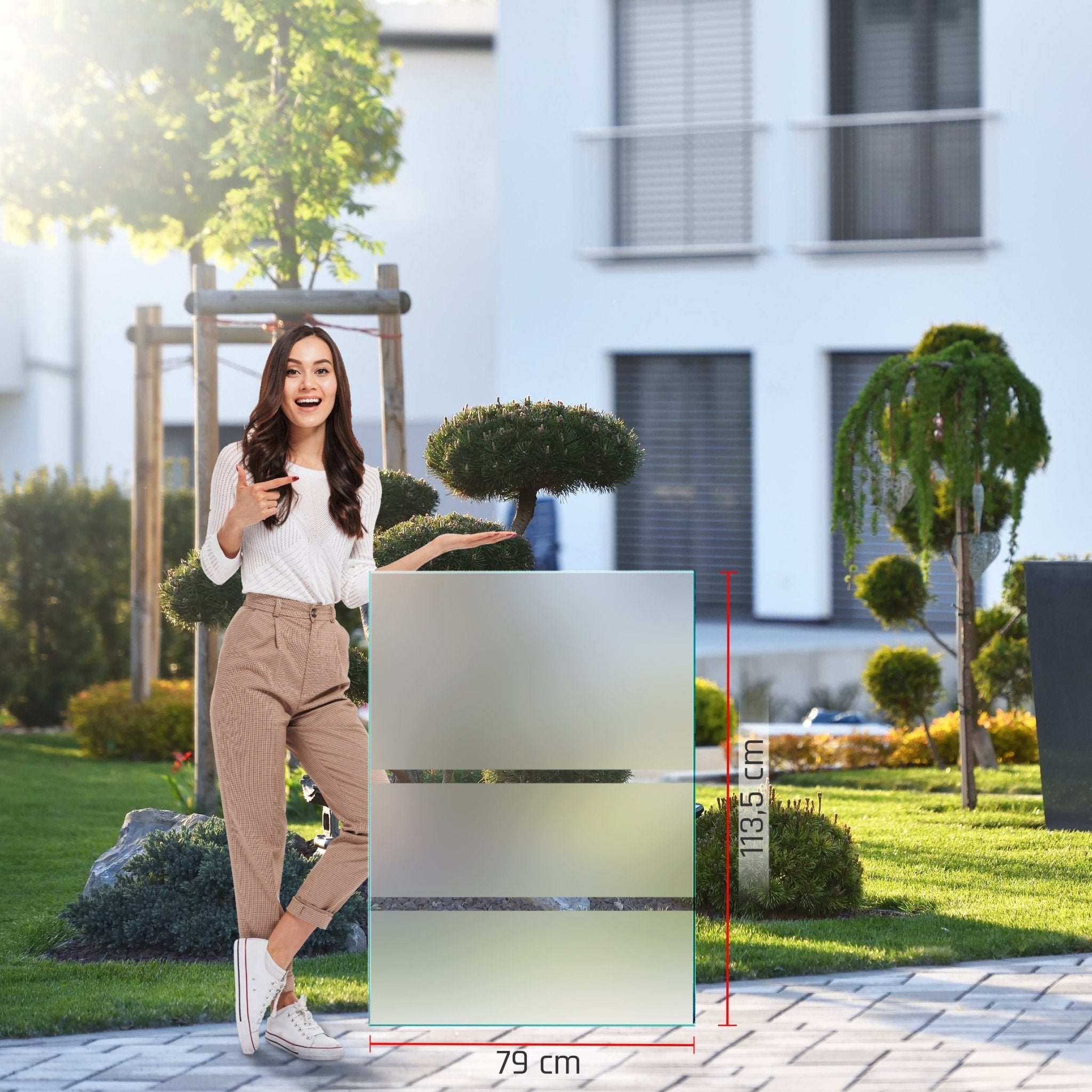 Sichtschutz Glas - Windschutz - Glaszaun Streifen PG7 - Glaszaun - Sichtschutz