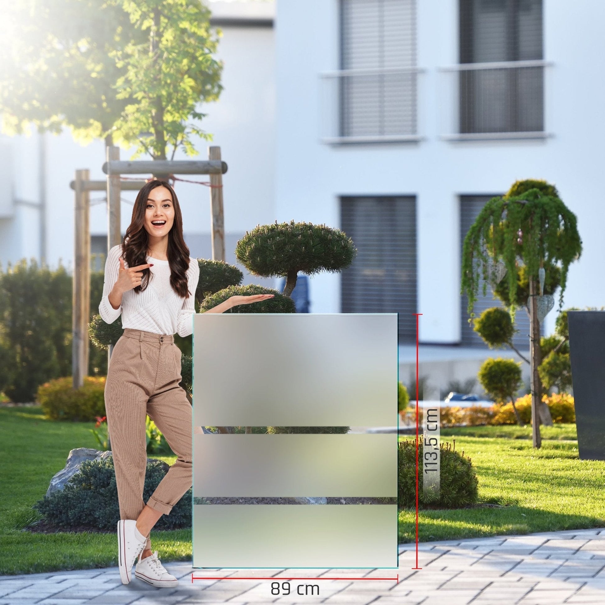 Sichtschutz Glas - Windschutz - Glaszaun Streifen PG7 - Glaszaun - Sichtschutz