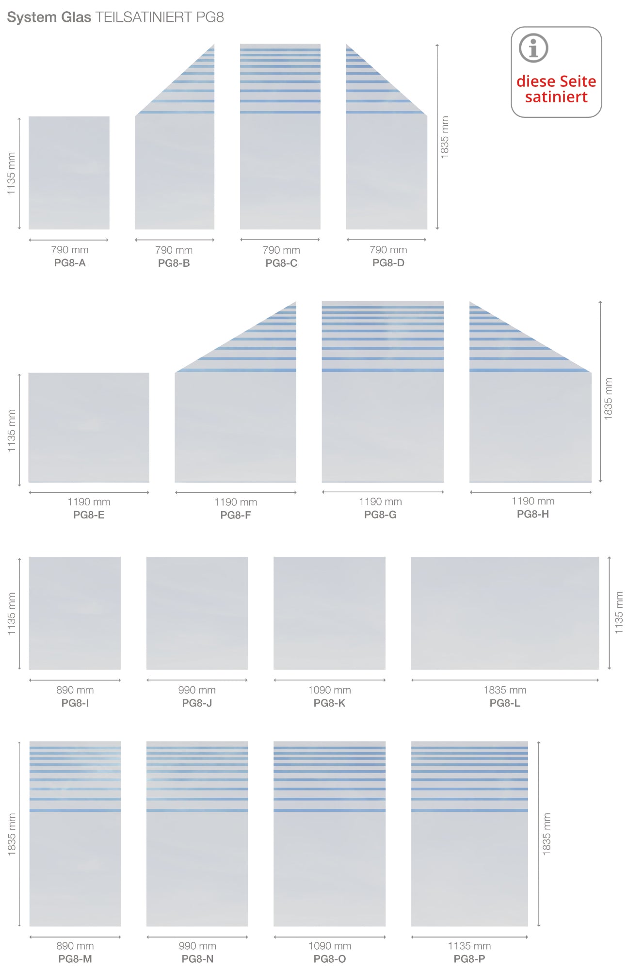 Sichtschutz Glas - Windschutz - Glaszaun Streifen PG8 - Glaszaun - Sichtschutz