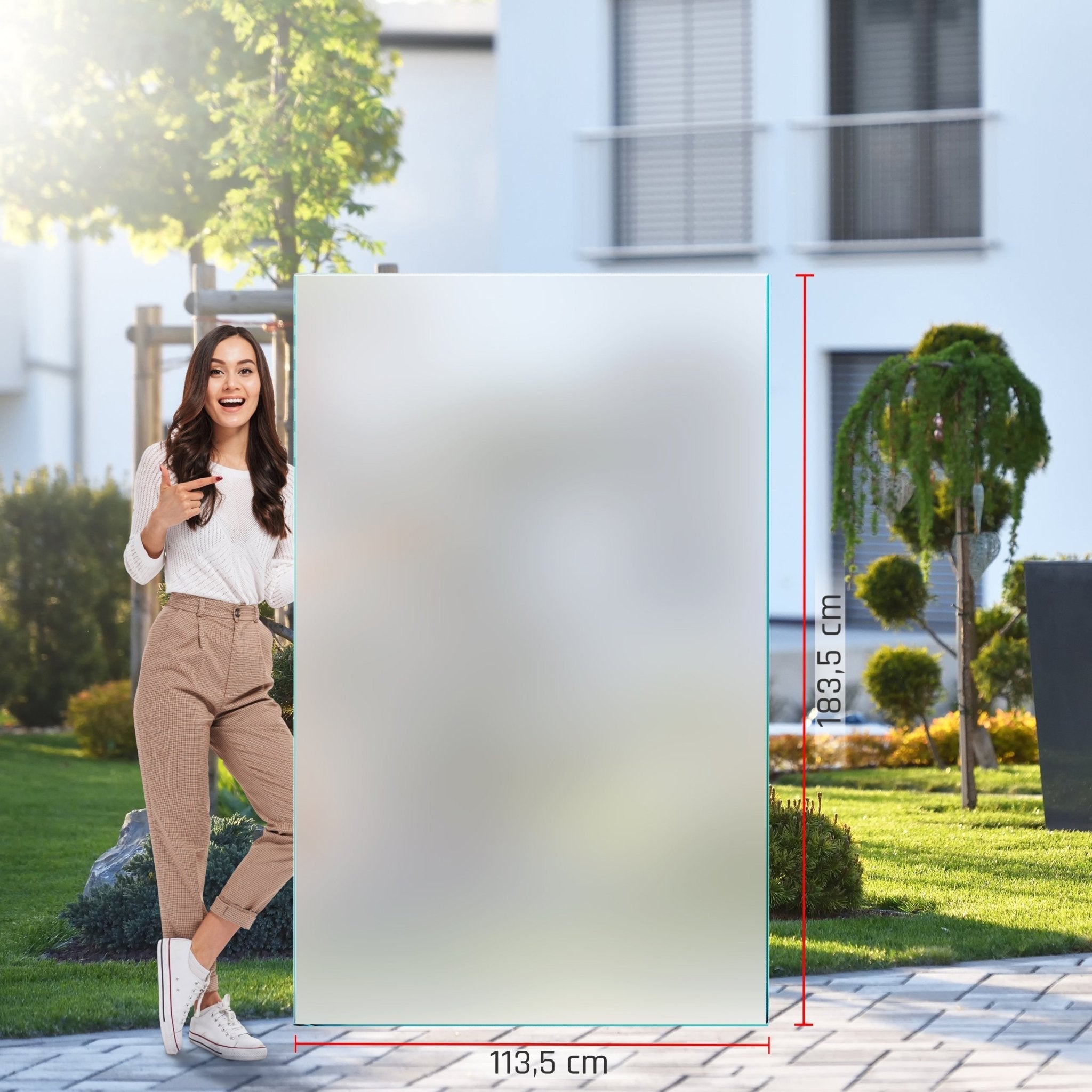 Sichtschutz Glas - Windschutz - Glaszaun Vollsatiniert PG3 - Glaszaun - Sichtschutz