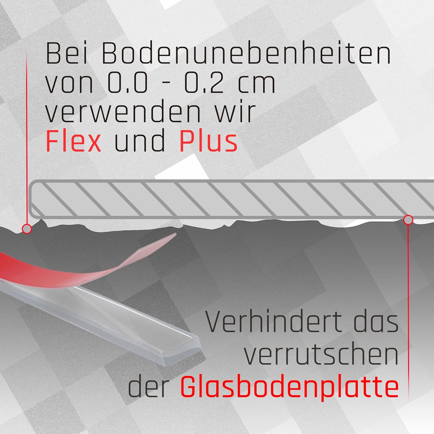 Silikon - Dichtlippe Schmutzlippe für Glasplatte, Kaminplatte, Ofenplatte, Bodenplatte - beidseitig klebend PLUS - Dichtlippe