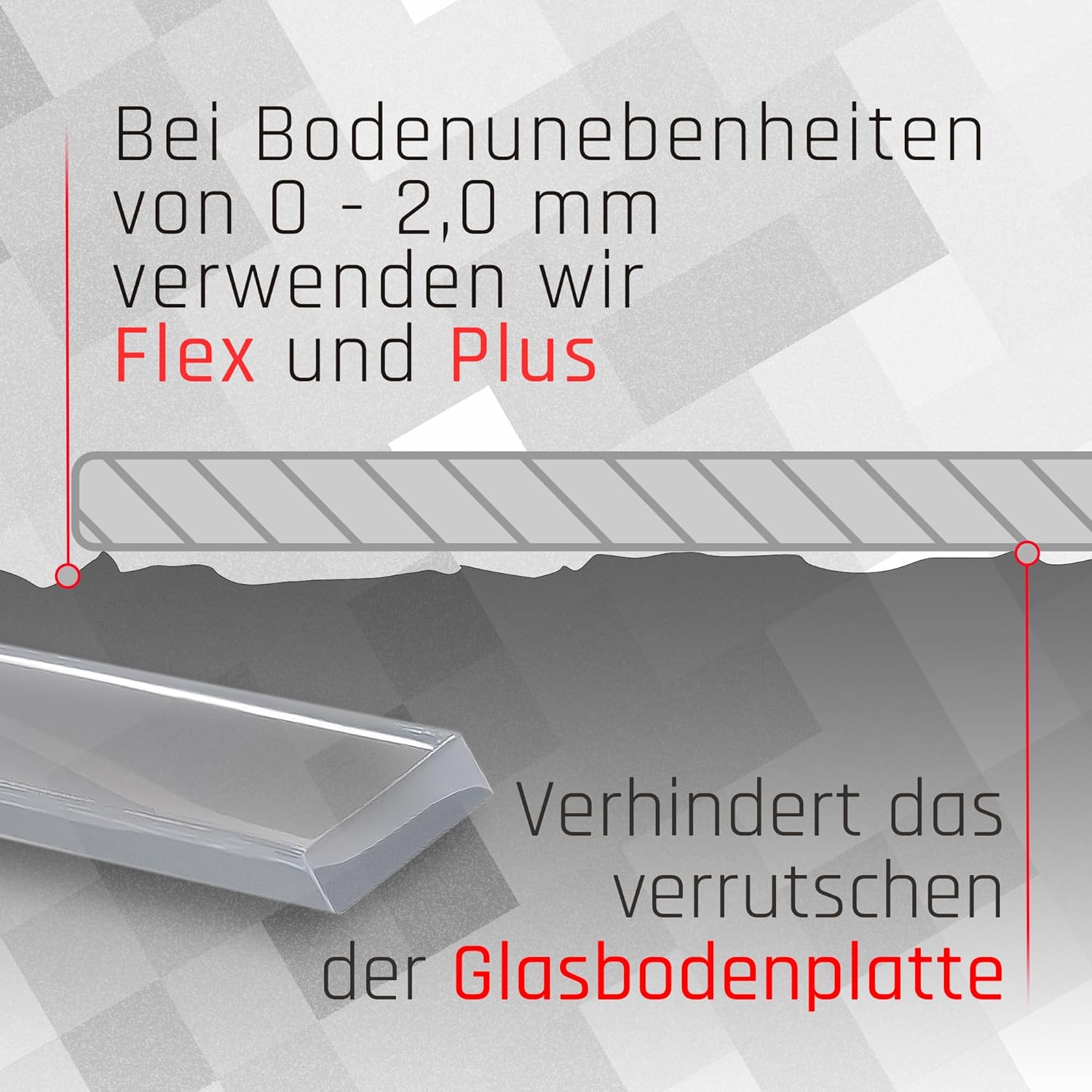 Silikon - Dichtlippe Schmutzlippe für Glasplatte, Kaminplatte, Ofenplatte, Bodenplatte - einseitig klebend FLEX - Dichtlippe
