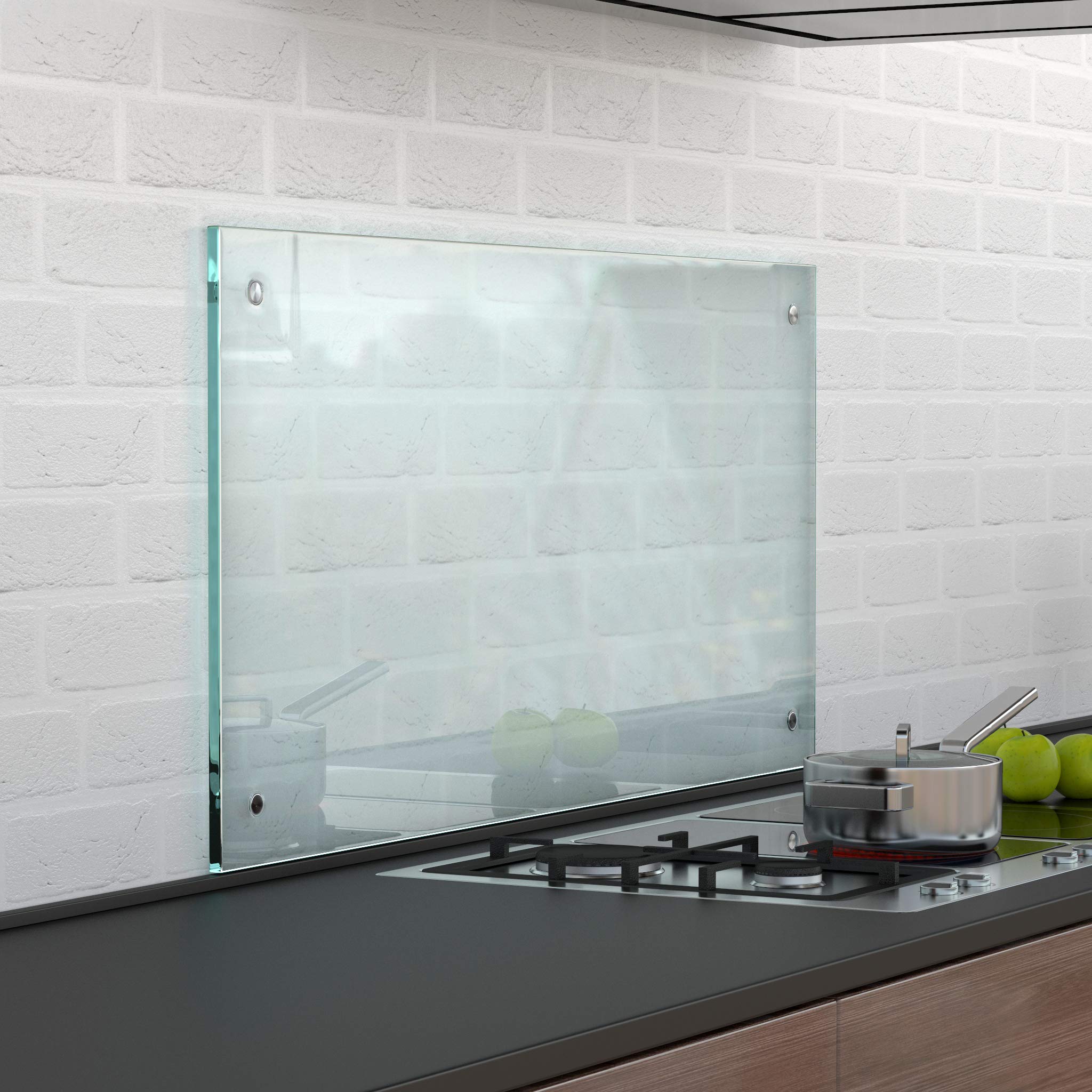 Spritzschutz Küche Küchenrückwand Glas, Herd Platte Wand, Küchenwand - Klarglas - 