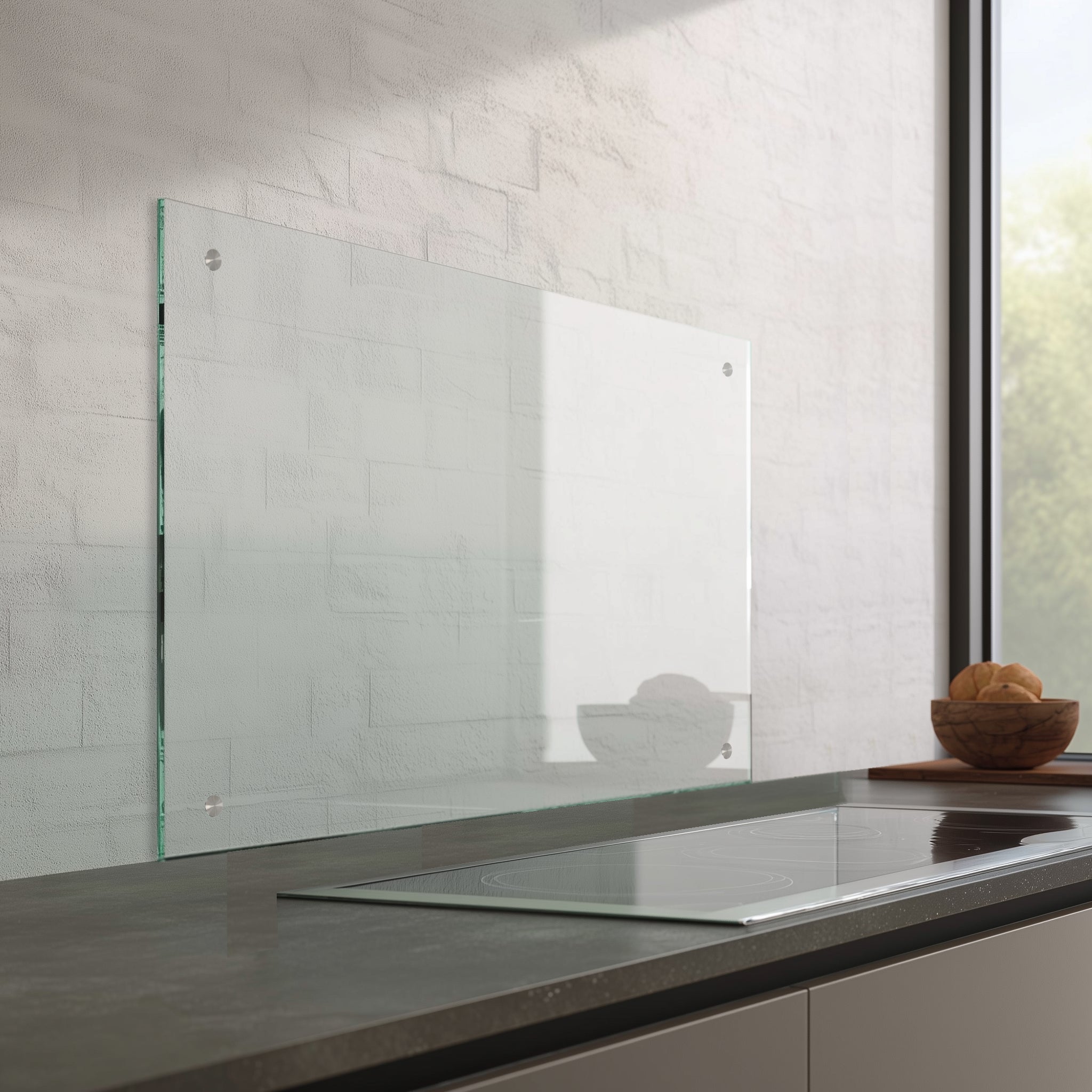 Spritzschutz Küche Küchenrückwand Glas, Herd Platte Wand, Küchenwand - Klarglas