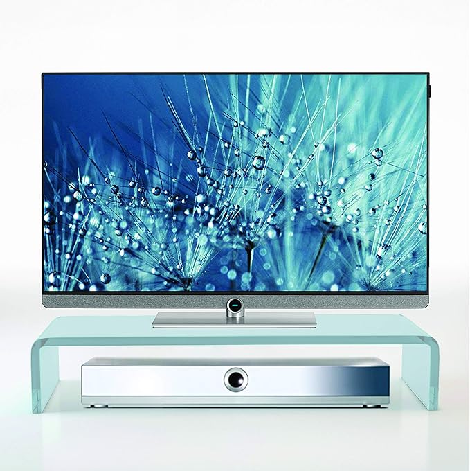 Glas Aufsatz Erhöhung für TV, Bildschirm, PC, Monitor, Laptop - Satiniert - TV - Glasaufsatz