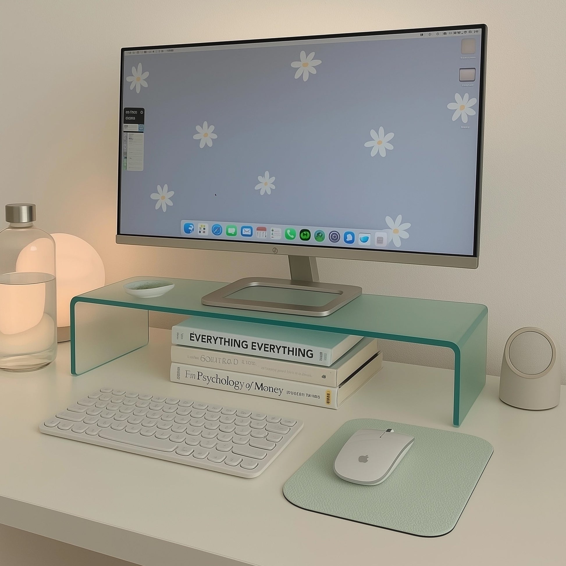 Glas Aufsatz Erhöhung für TV, Bildschirm, PC, Monitor, Laptop - Satiniert - TV - Glasaufsatz