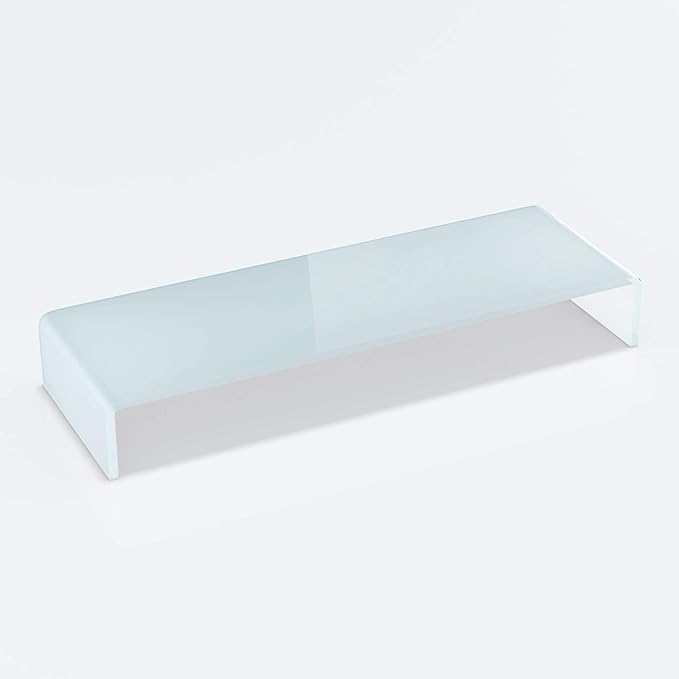 Glas Aufsatz Erhöhung für TV, Bildschirm, PC, Monitor, Laptop - Superweiss - TV - Glasaufsatz
