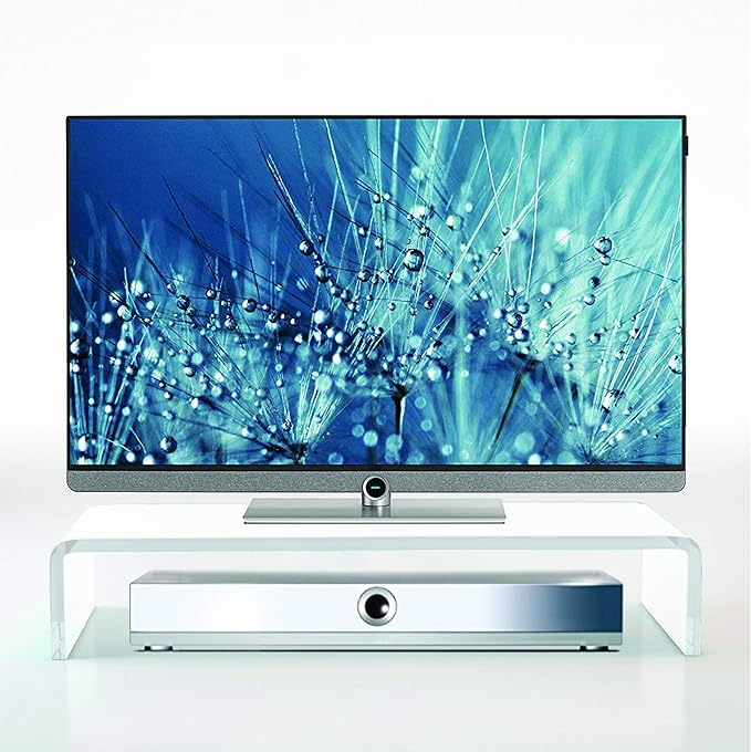 Glas Aufsatz Erhöhung für TV, Bildschirm, PC, Monitor, Laptop - Superweiss - TV - Glasaufsatz