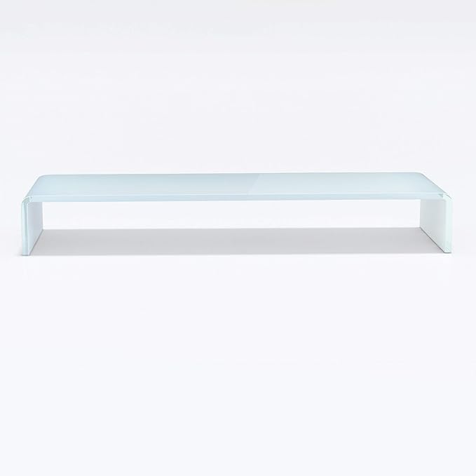 Glas Aufsatz Erhöhung für TV, Bildschirm, PC, Monitor, Laptop - Superweiss - TV - Glasaufsatz