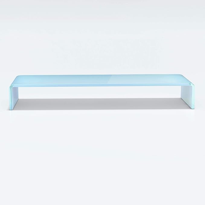 Glas Aufsatz Erhöhung für TV, Bildschirm, PC, Monitor, Laptop - Weiss - TV - Glasaufsatz